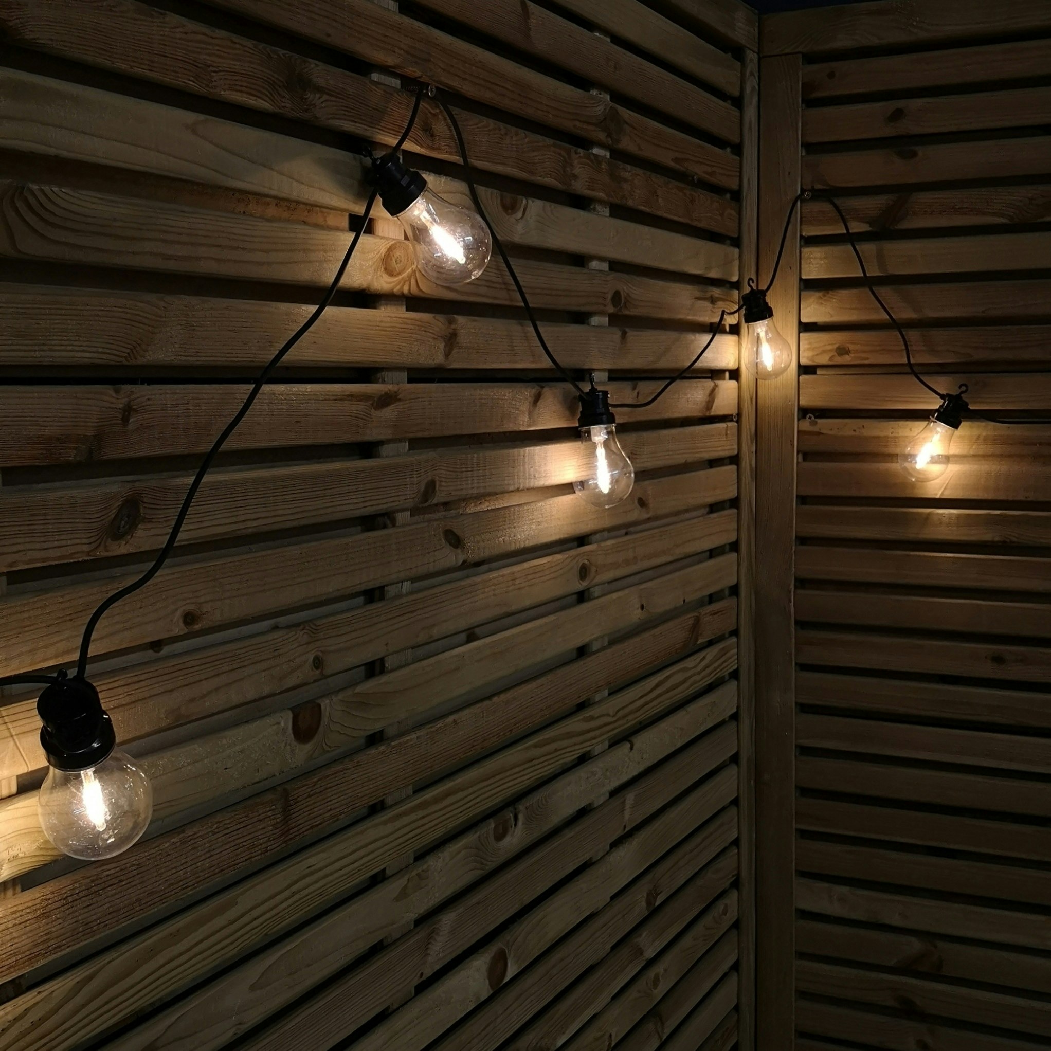Rackhams White 4.5M Set Of 10 Connectable Festoon Bulb Lights In Warm With Timer Function
