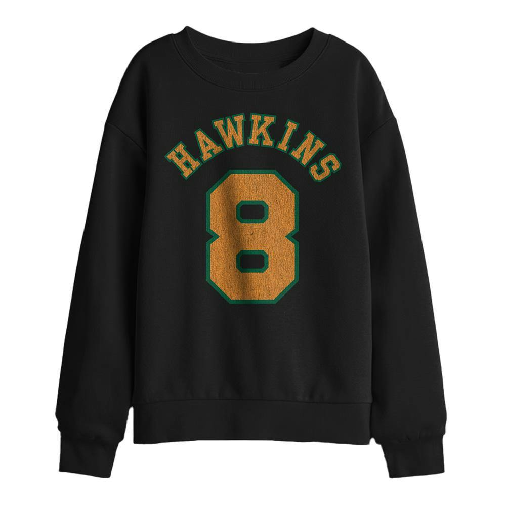 Stranger Things Black Kids Hawkins No 8 Sweatshirt - 9-11 Years - 50% Cotton/50% Polyester