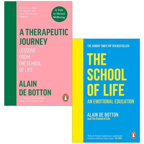 Penguin Alain De Botton Collection 2 Books Set (A Therapeutic Journey And The School Of Life An Emotional Education)
