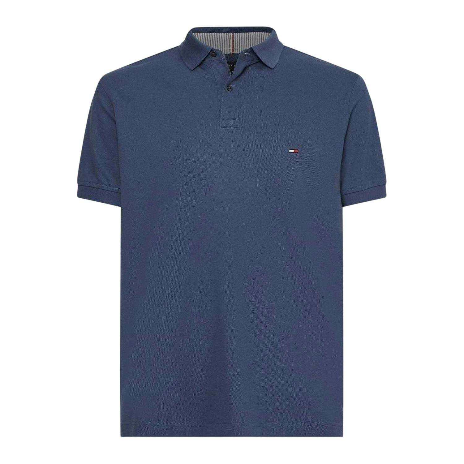 Tommy Hilfiger Men's 1985 Embroidered Logo Polo Shirt - Navy - M - Navy - 96% Organic Cotton/4% Elastane