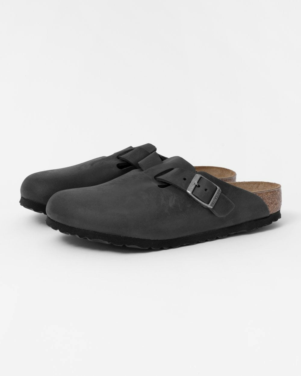 Birkenstock Unisex Black Boston Oiled Nubuck Leather Clogs - Uk5 Eu38 Regular
