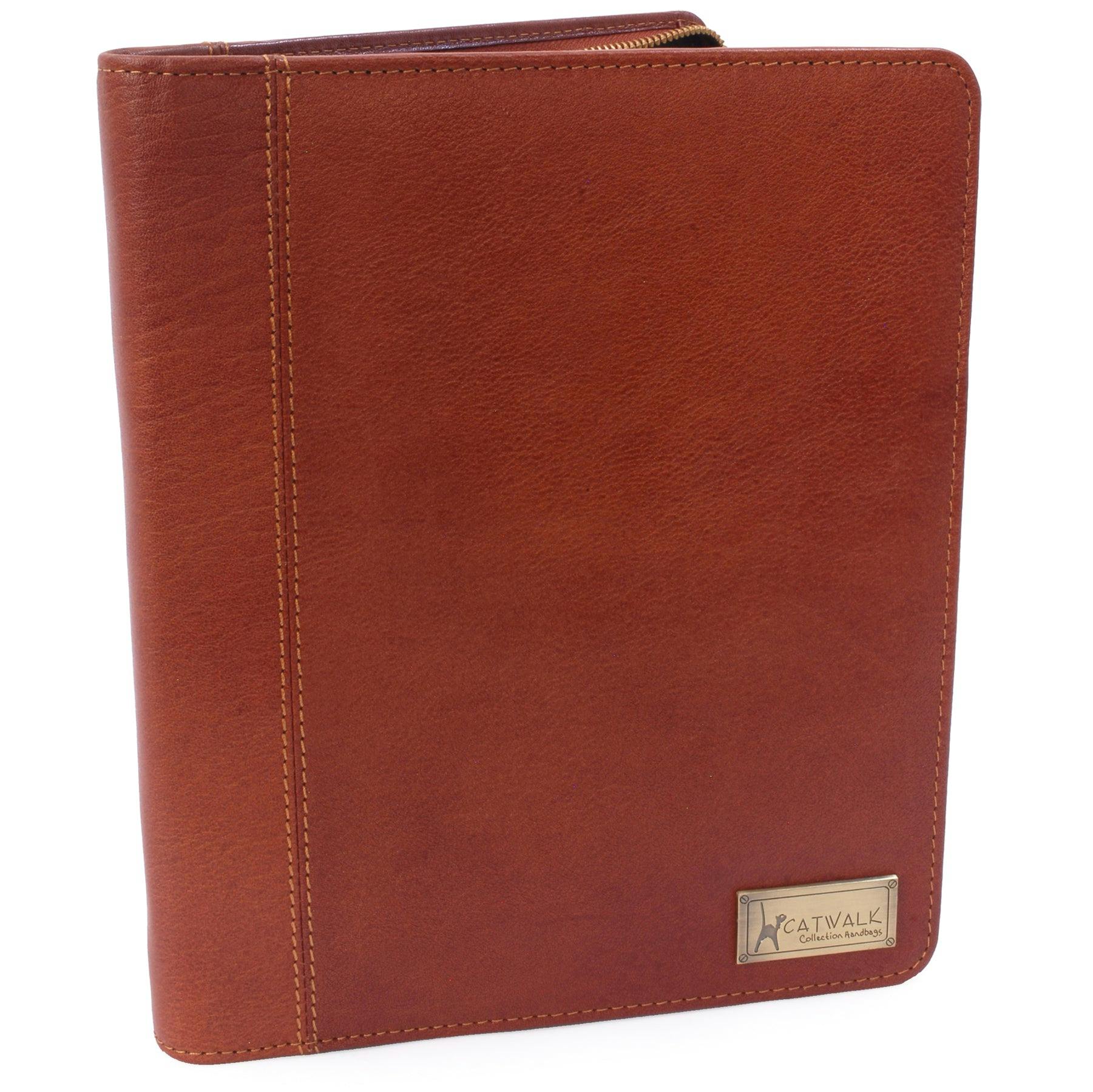 Rackhams Angela - A5 Zip Folder - Tan