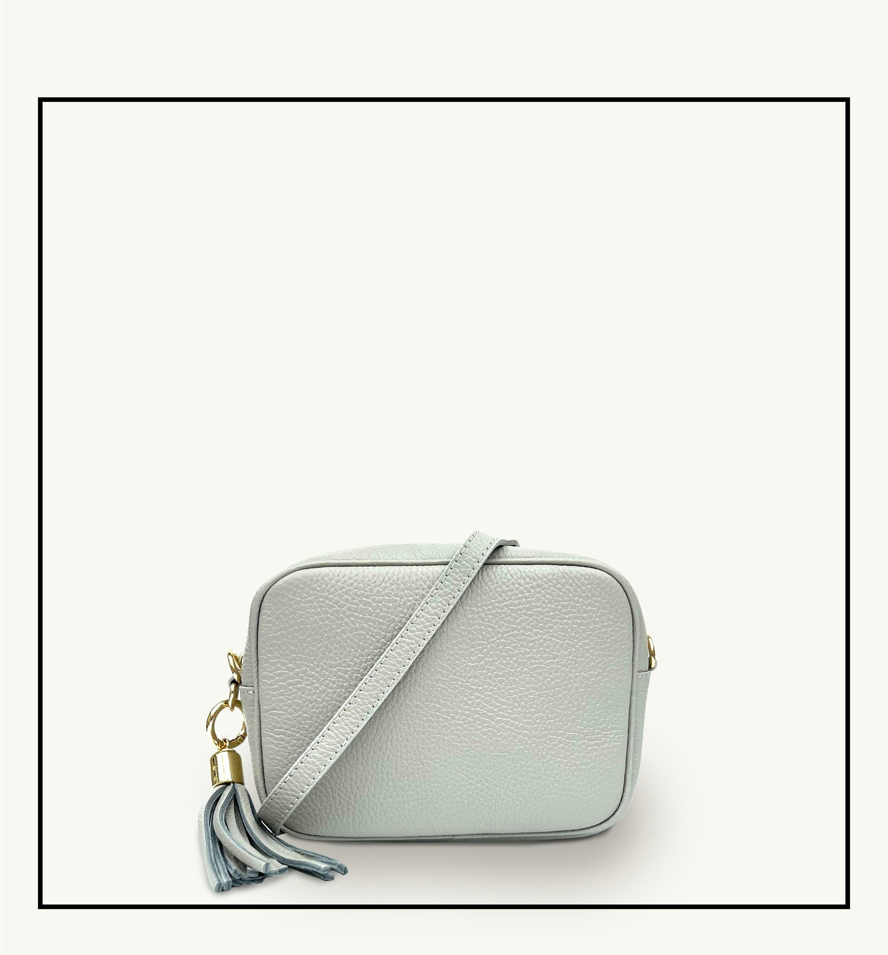 Apatchy London Light/Grey The Tassel Leather Crossbody Bag