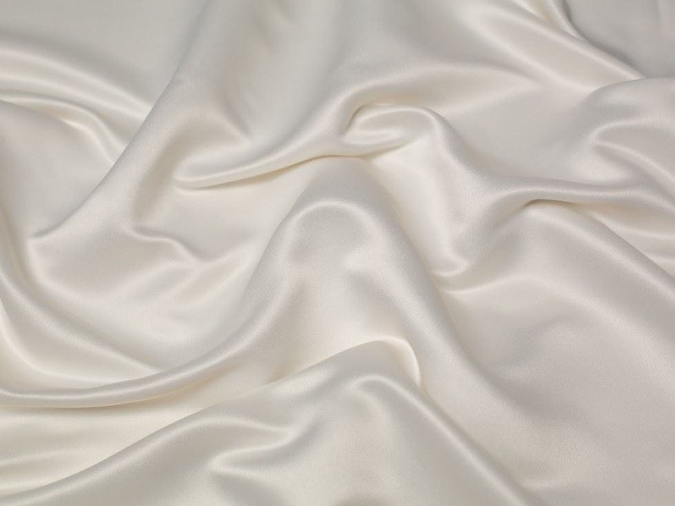 Minerva Ivory Core Range Duchess Satin Fabric - Plain Design Dressmaking Fabric, 148 Cm / 59" Wide - Per Metre