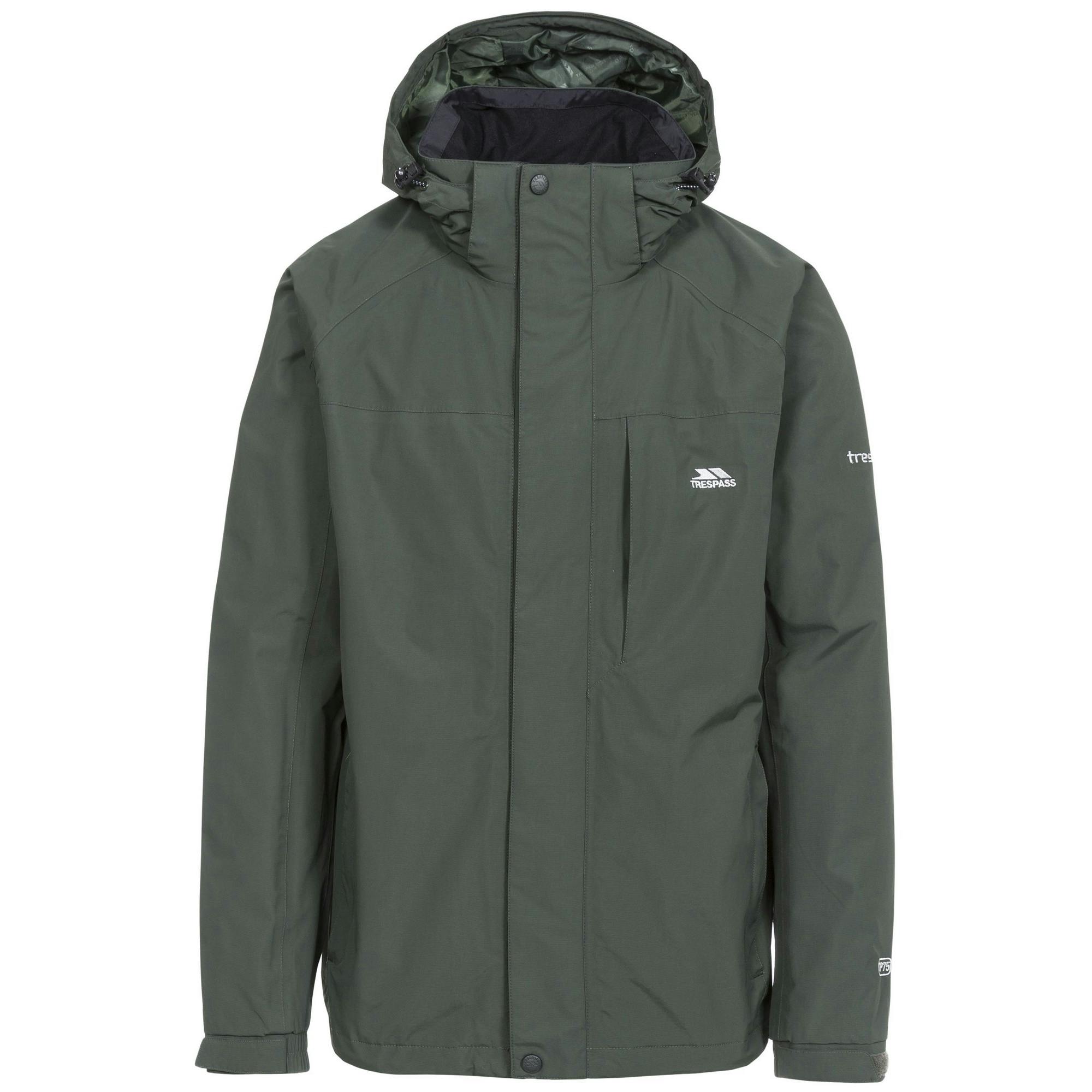 Trespass Men's Edwards Ii Waterproof Jacket - Olive - Olive - Xs - 50% Polyamide Taslan Pu Coating/50% Polyester