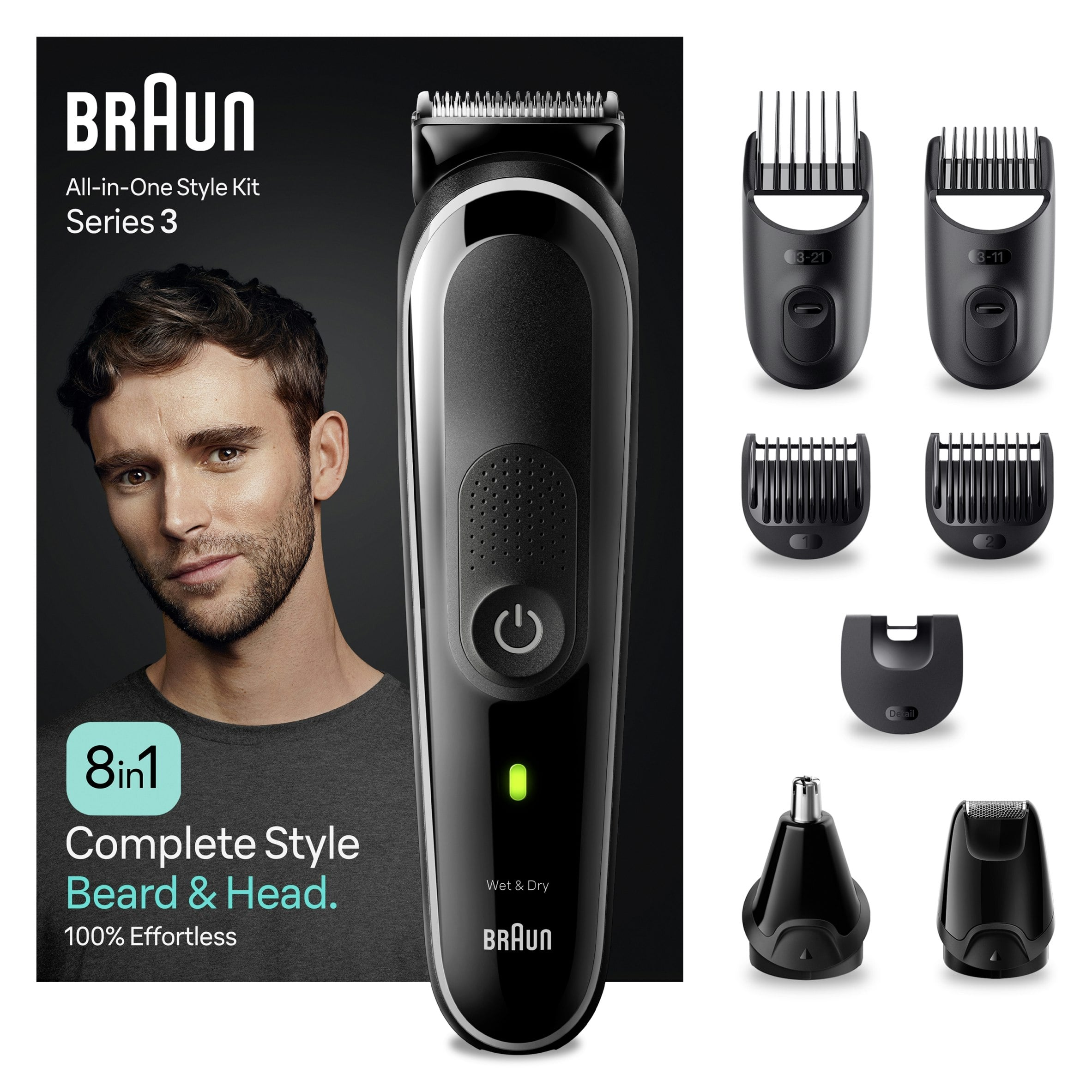 Braun All-In-One Style Kit Series 3 Mgk3440, 8-In1 Kit For Beard, Hair & More