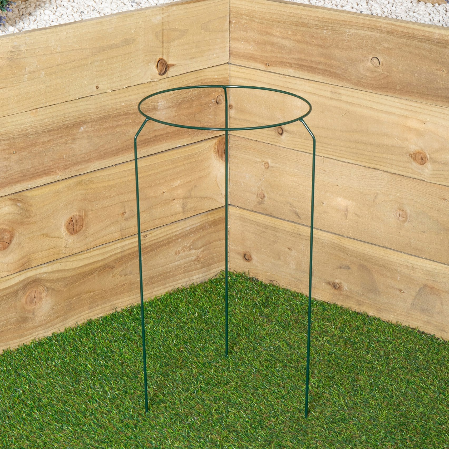 Rackhams Dark/Green Tom Chambers Urban Metal Herbaceous Garden Plant Support Ring Medium 30Cm X 50Cm - Plant Supports