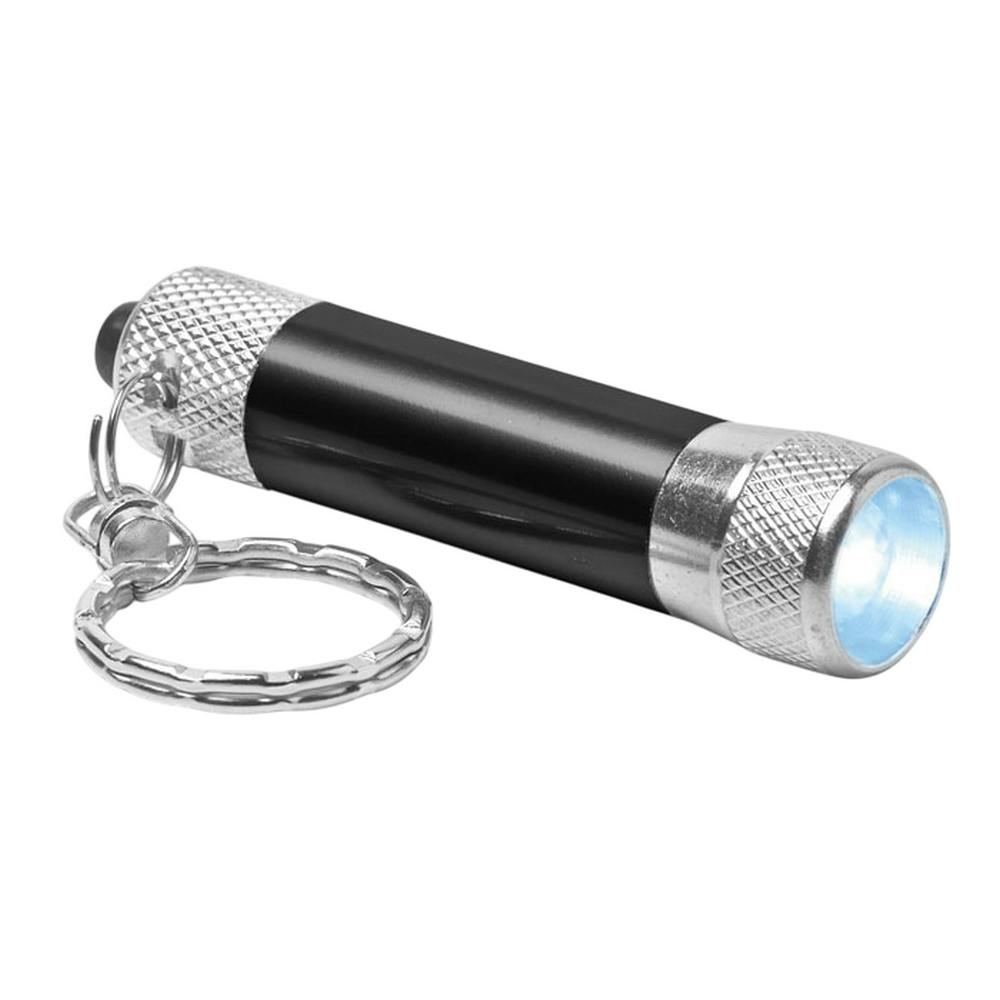 Rackhams Black Arizo Aluminium Torch Keyring - One Size