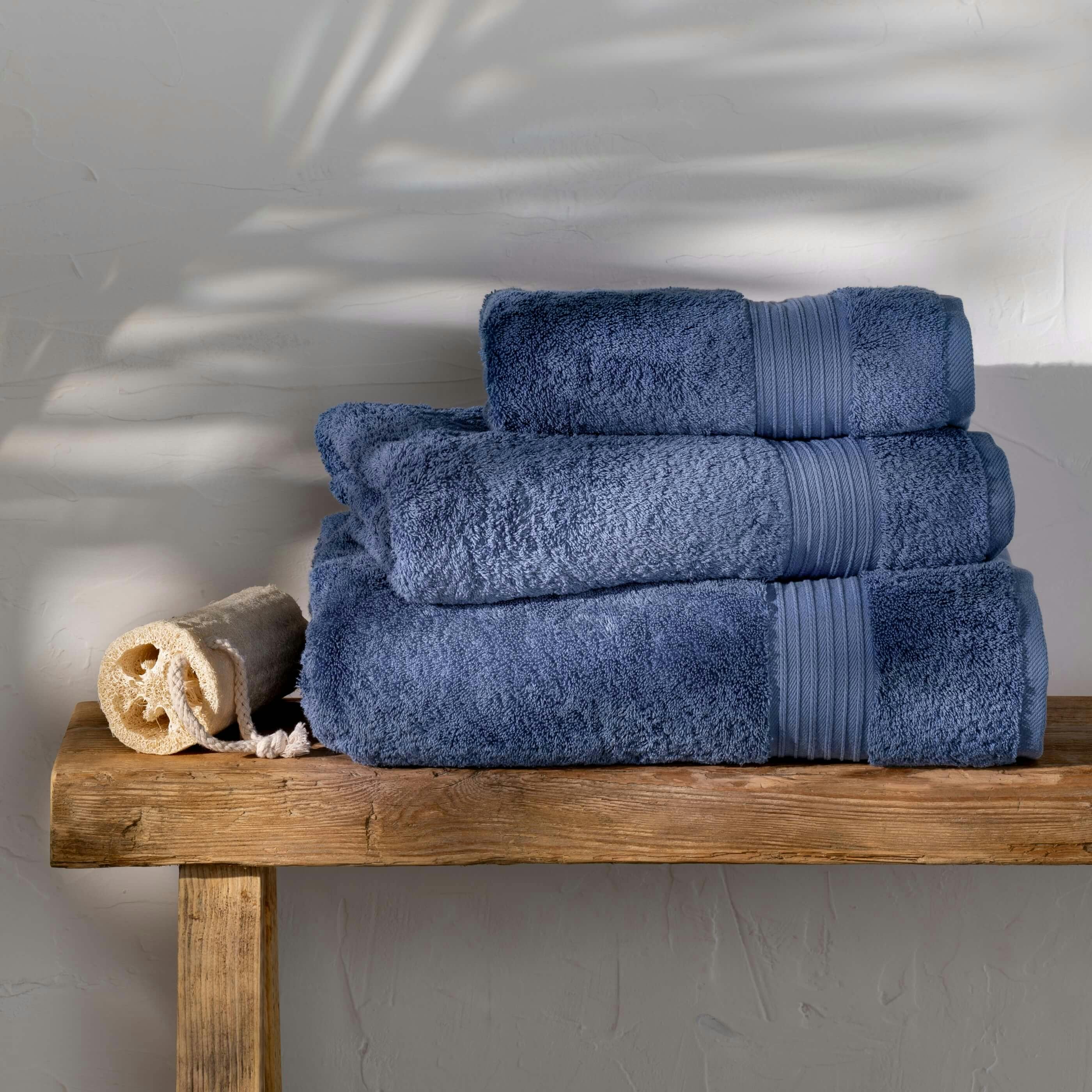 Rackhams Blue Dusky Egyptian Cotton Bath Towel - Single