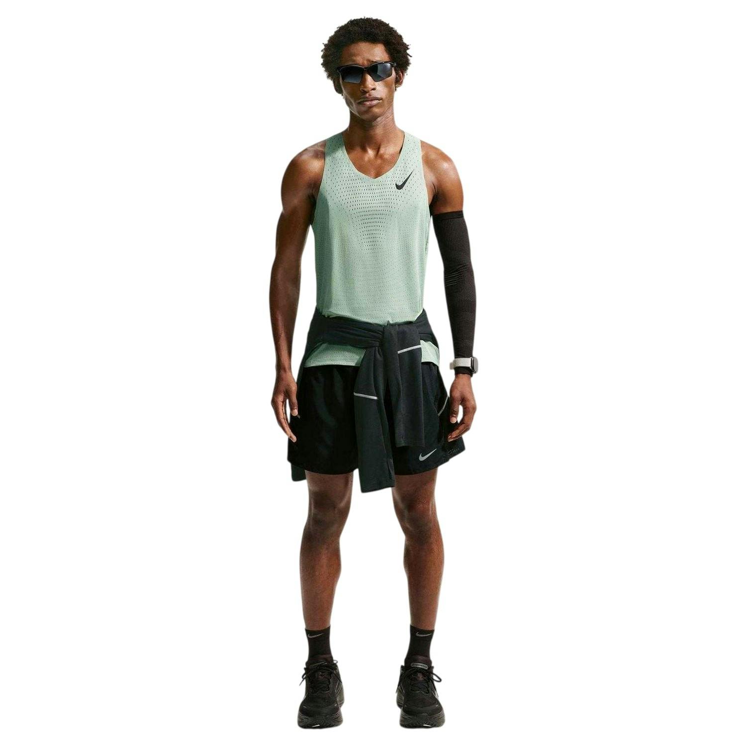 Nike Men's Green Aero Swift Dri-Fit Vest Top - M - 100% Polyester