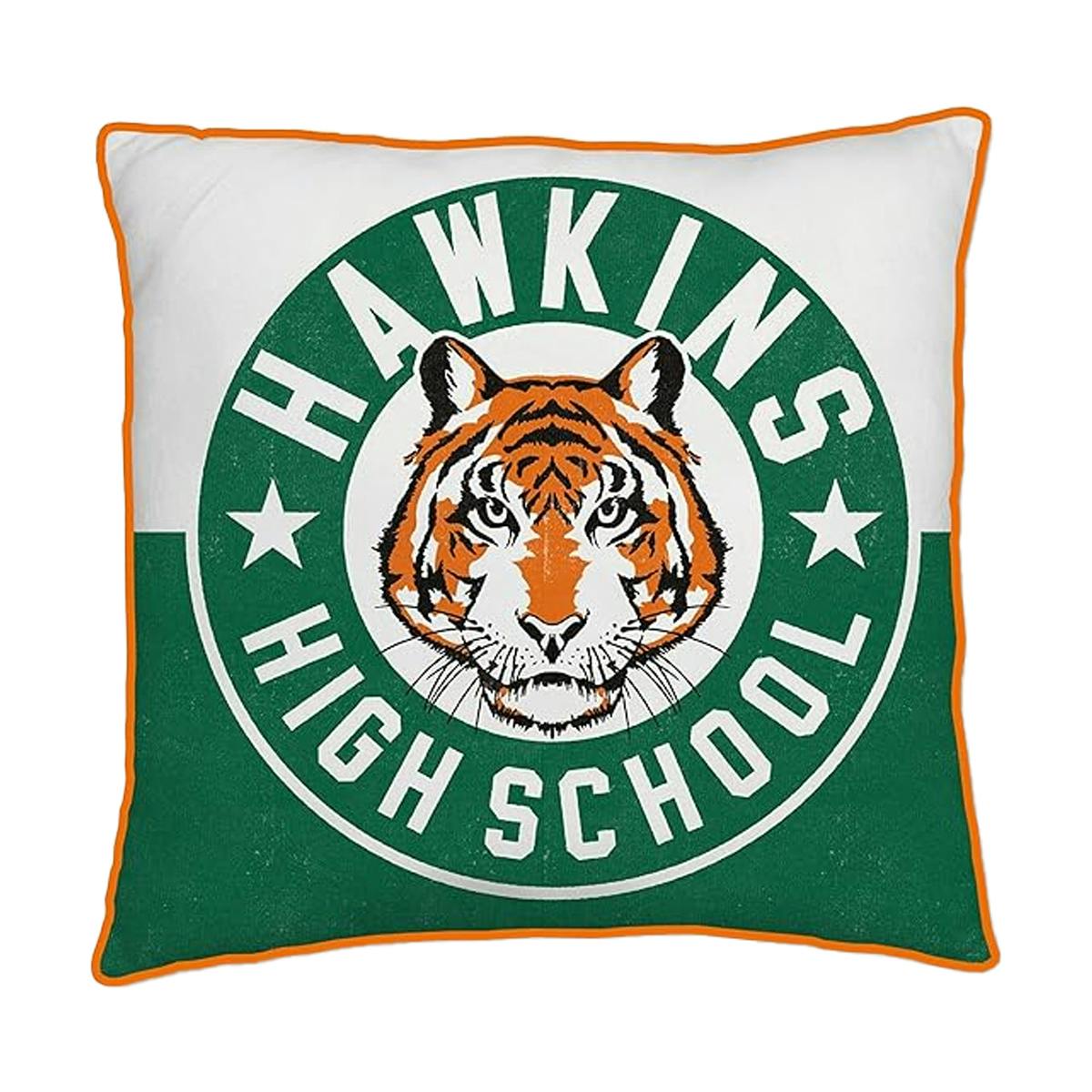 Rackhams Green/White/Orange Tigers Square Filled Cushion - 40Cm X 40Cm - 100% Polyester