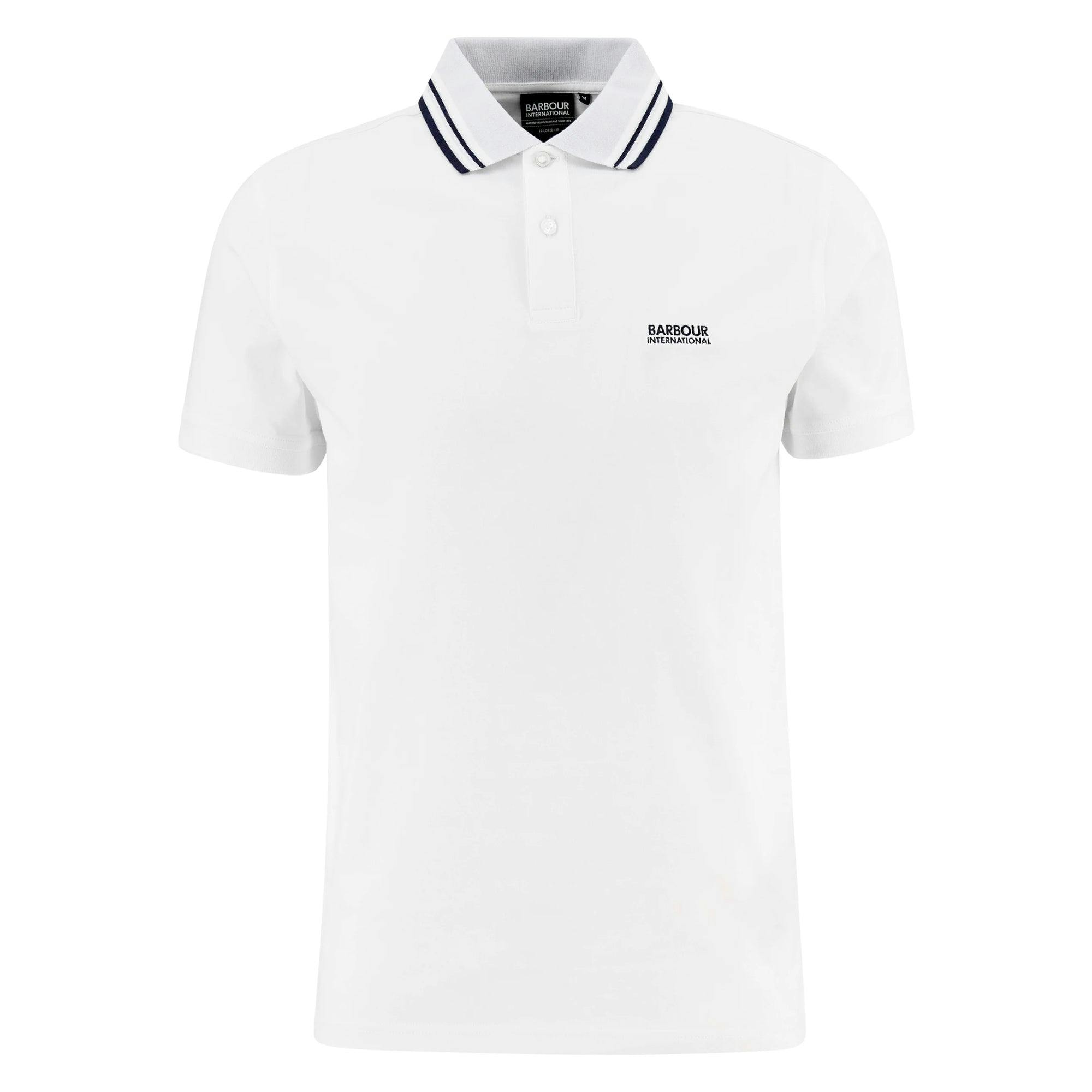 Barbour White International Burnwood Tipped Polo Shirt - Xl