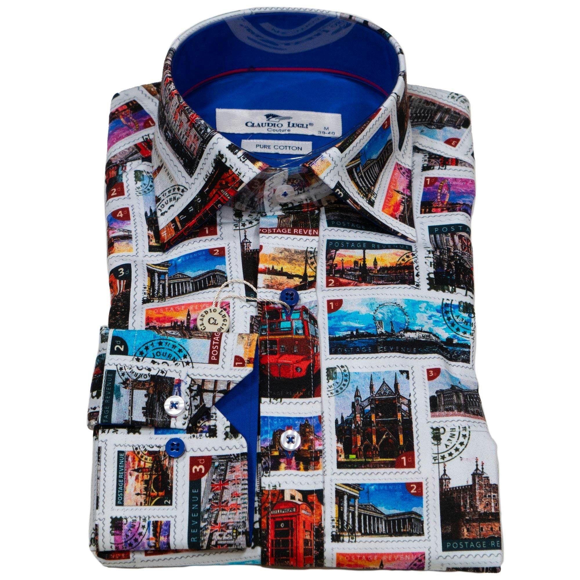 Claudio Lugli Men's White London City Print Shirt - Image 2