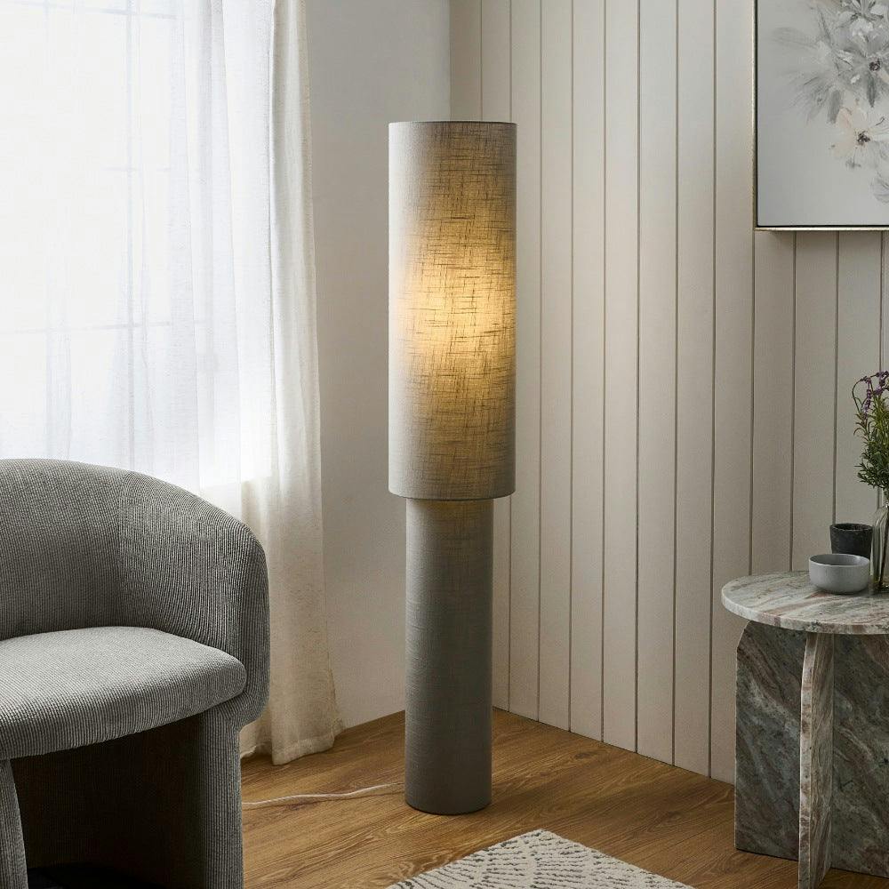 Rackhams Grey Buxton Column Floor Lamp