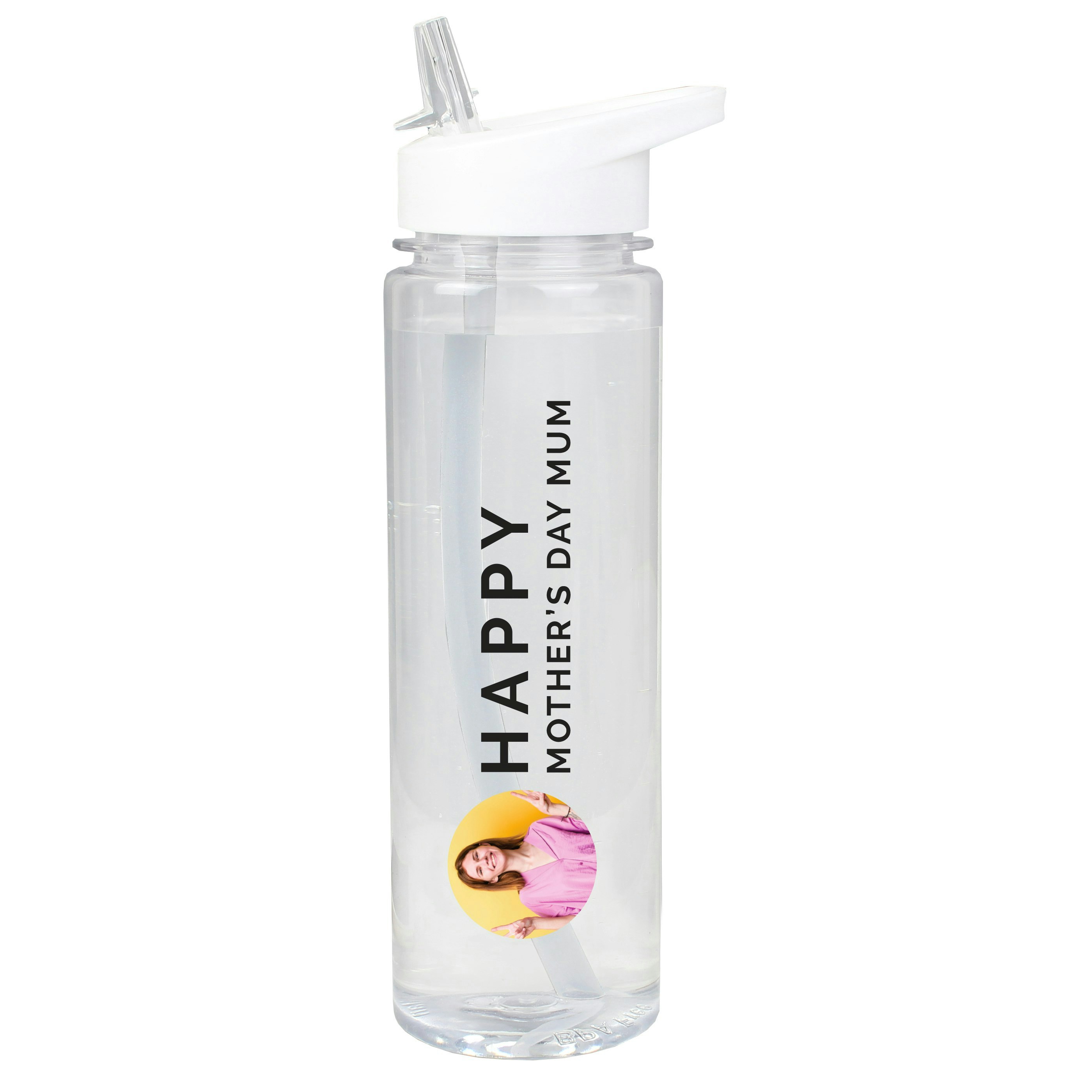 Rackhams White Personalised Photo Upload Water Bottle