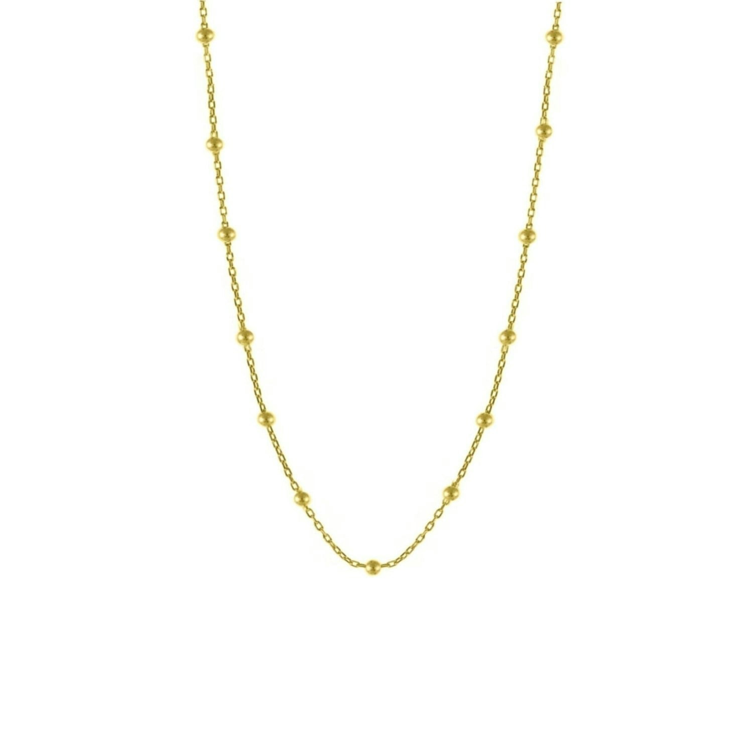 Spero London Silver/Gold Bead Chain Sterling Satellite Necklace