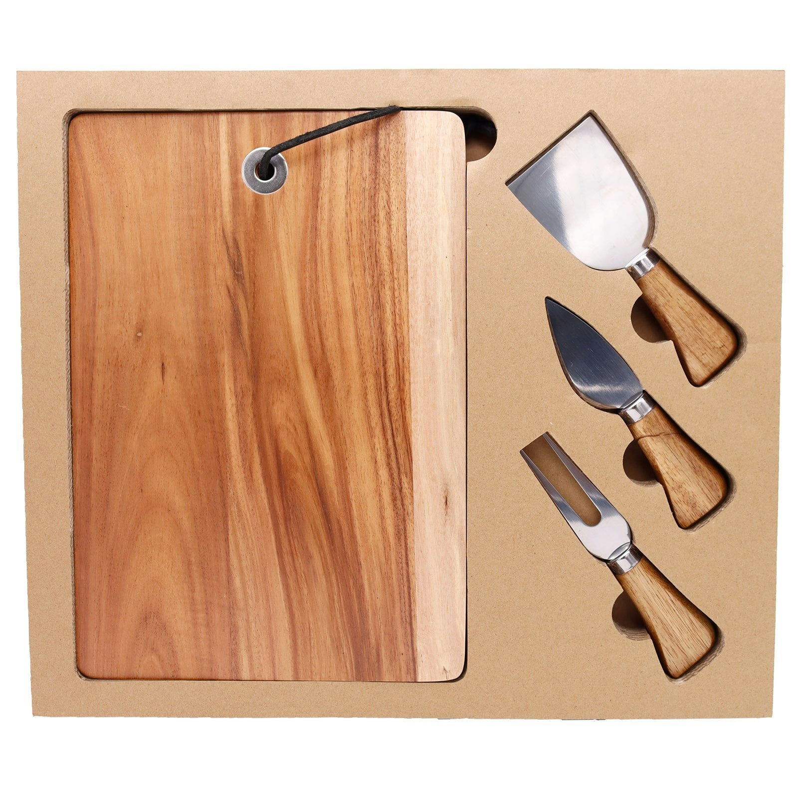 Rackhams Grain Elegant Acacia Wood Cheese Board & Knife Set