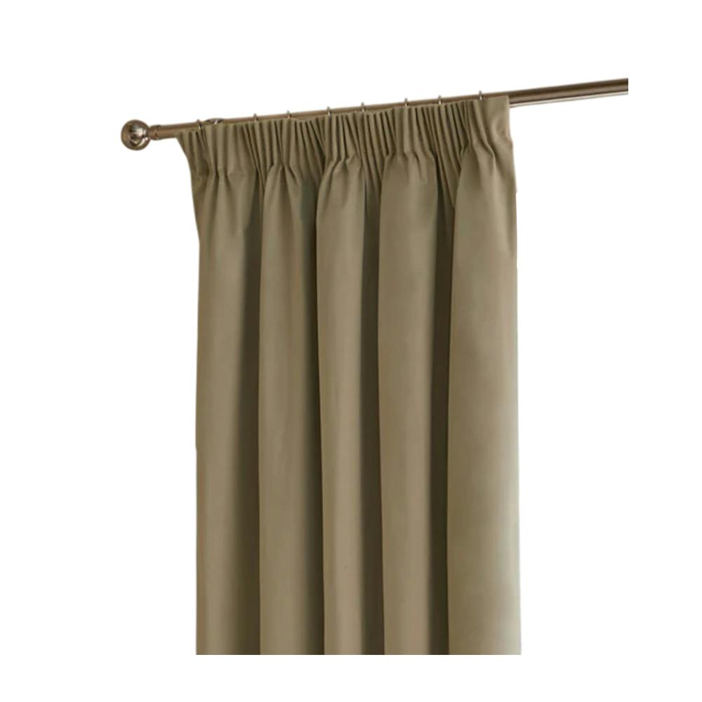 Furn Ultimate Velvet Pencil Pleat Curtains - Mocha - 117Cm X 183Cm - Mocha - 100% Polyester