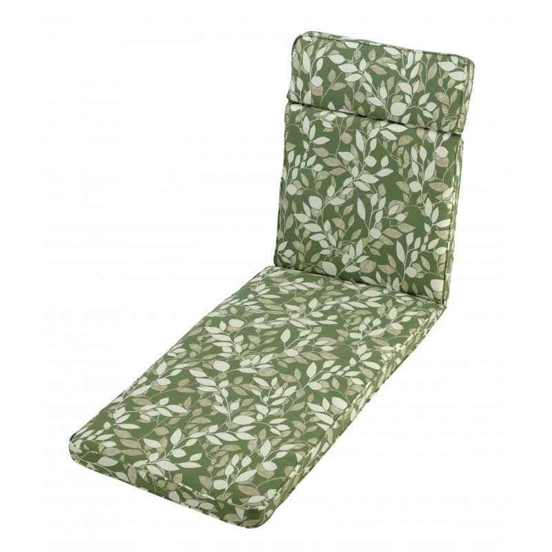 Rackhams Sun Lounger Cushion (Colour Options Available) - Garden Leaf