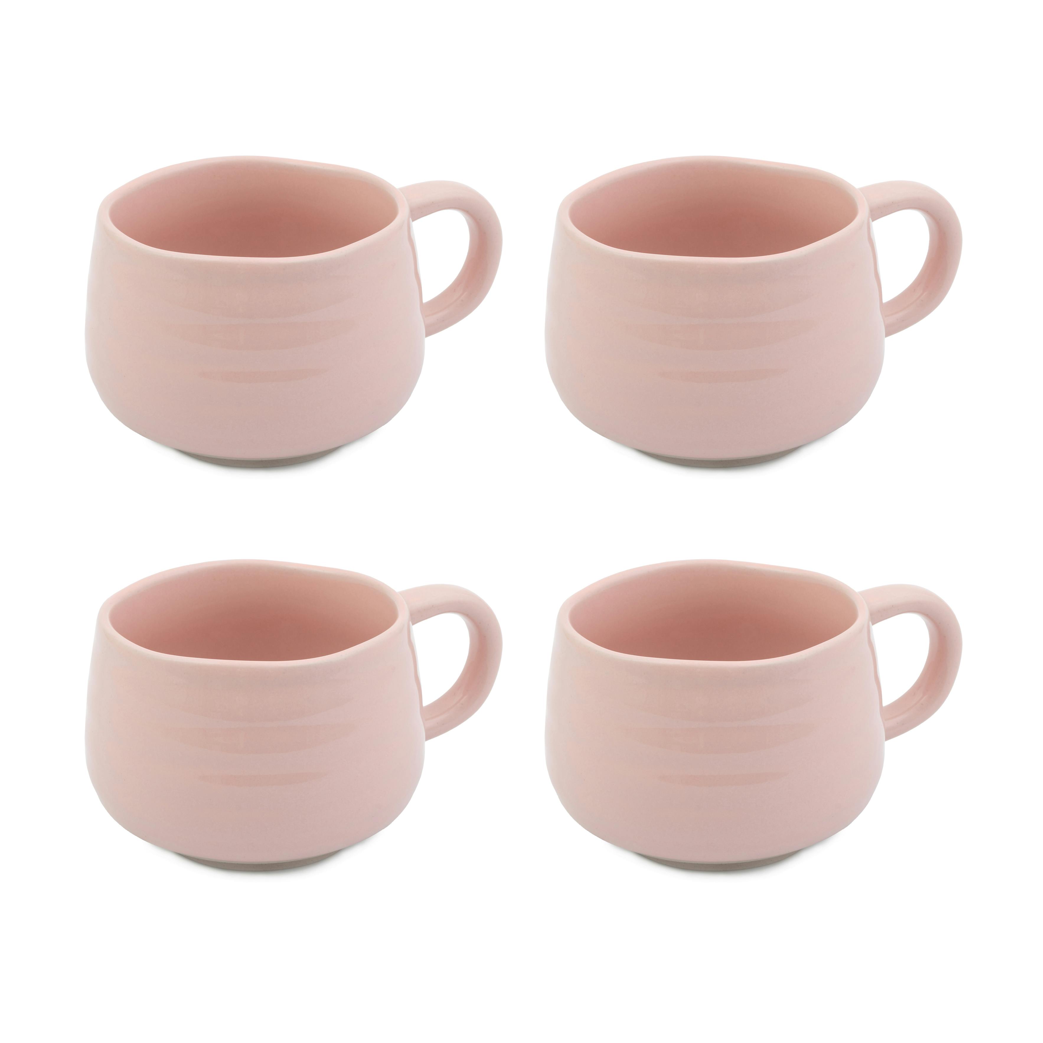 Jamie Oliver Pink Big Love Cosy Cuppa Set, 4Pc Stoneware Mugs - Stoneware - Mugs