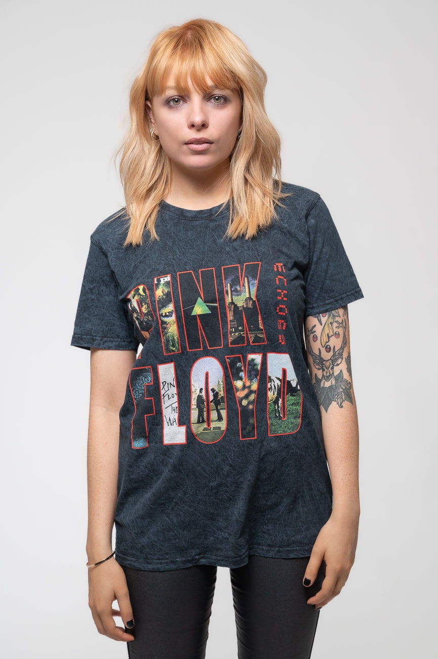 Paradiso Clothing Unisex Pink Floyd Echoes Montage Dip Dye Tee - S
