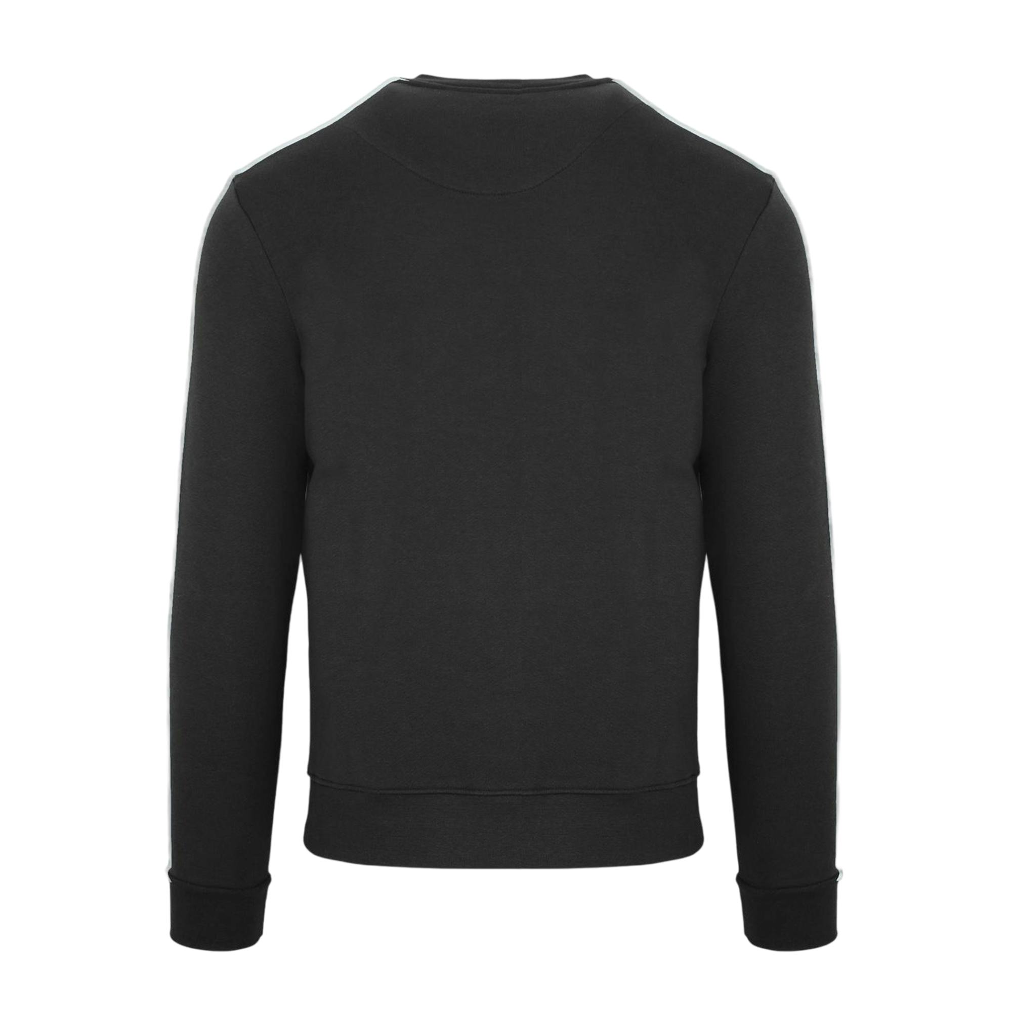 Aquascutum Men's Black Script Crew Neck Regular Sweatshirt - M - 100% Mixed