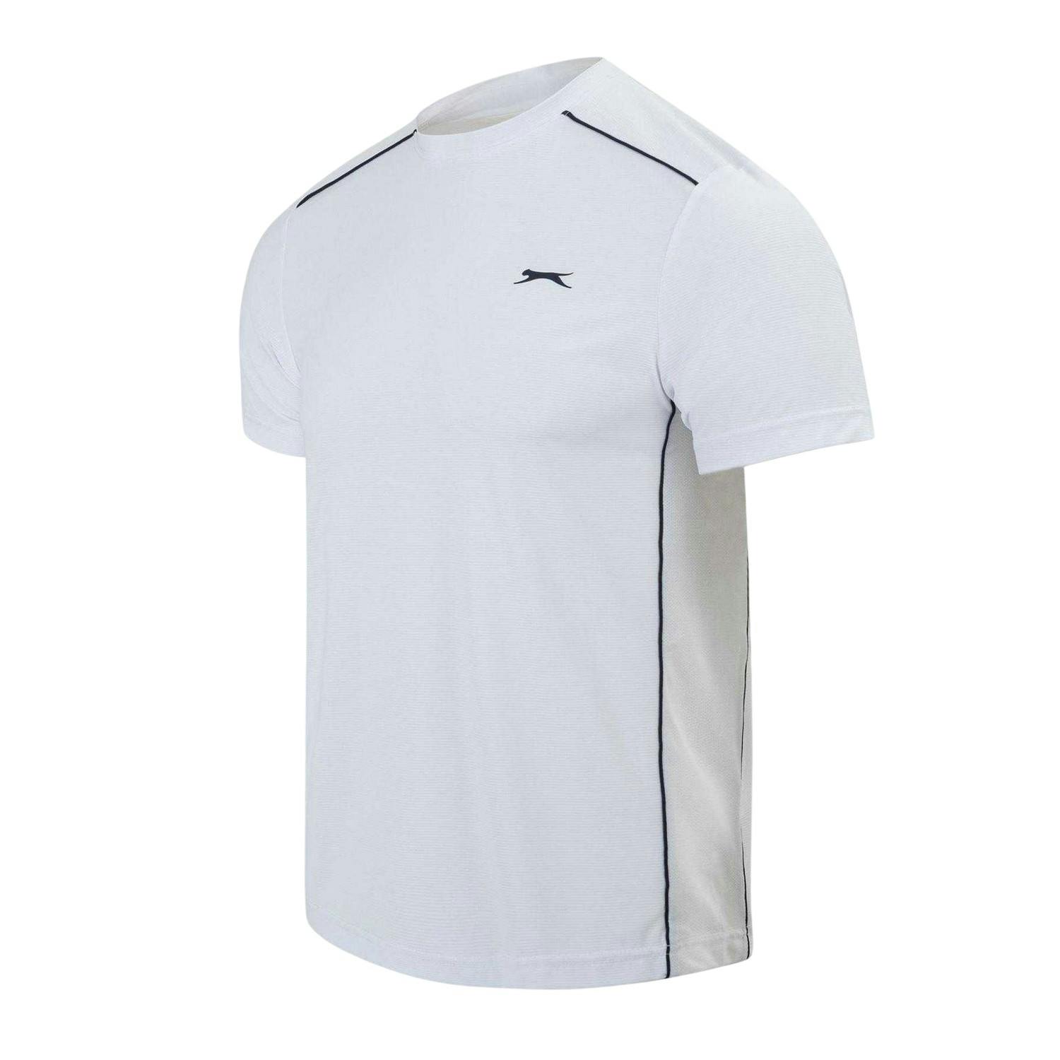 Slazenger Men's White Tech Performance Tennis T-Shirt - L - 100% Mixed