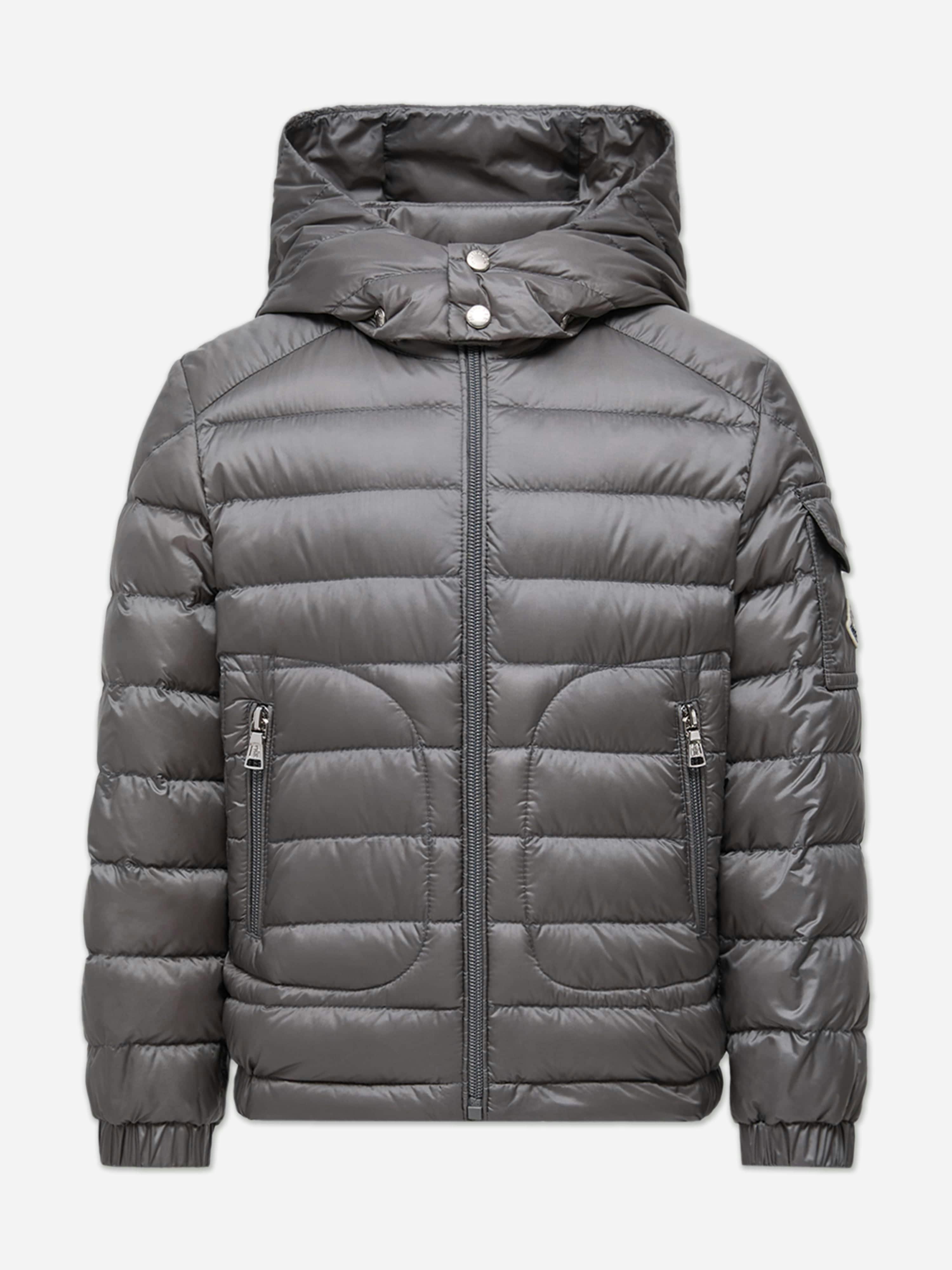 Moncler Enfant Boys Grey Down Padded Lauros Jacket In - 12 Yrs