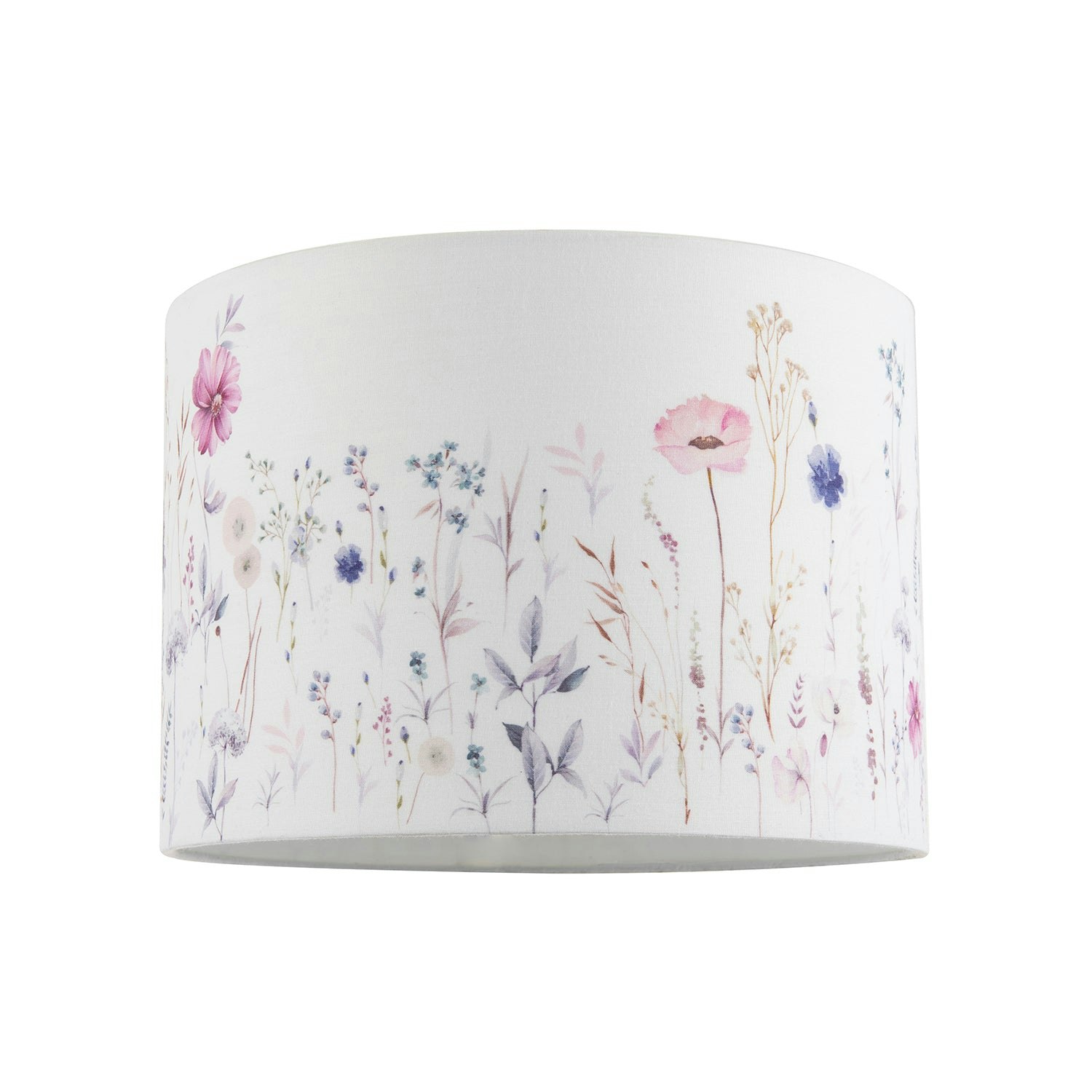 Happy Homewares - Lamp Shade - 18cm - White - Floral Cotton - Image 2