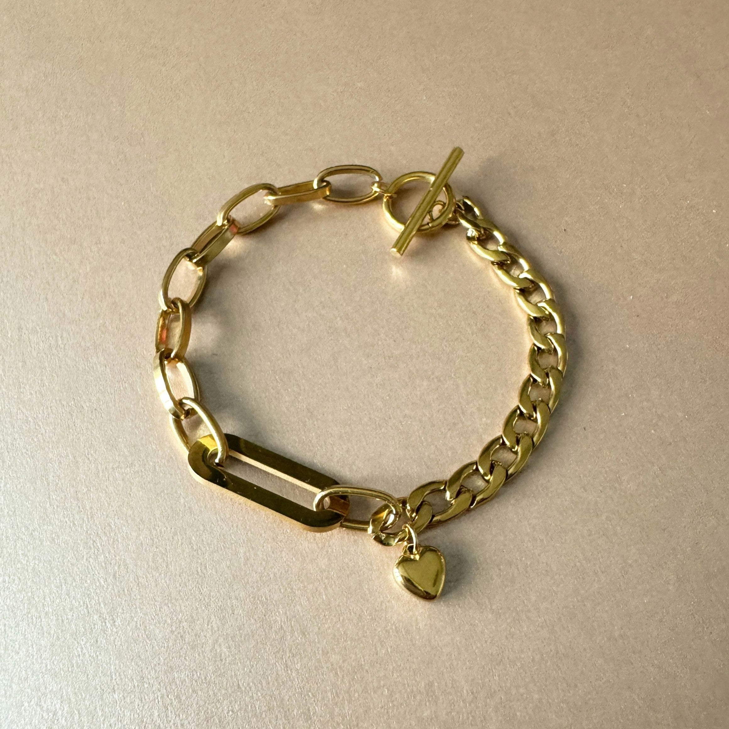 Luxe Tones Gold Danni Luxe 18Ct Plated T Bar Charm Bracelet