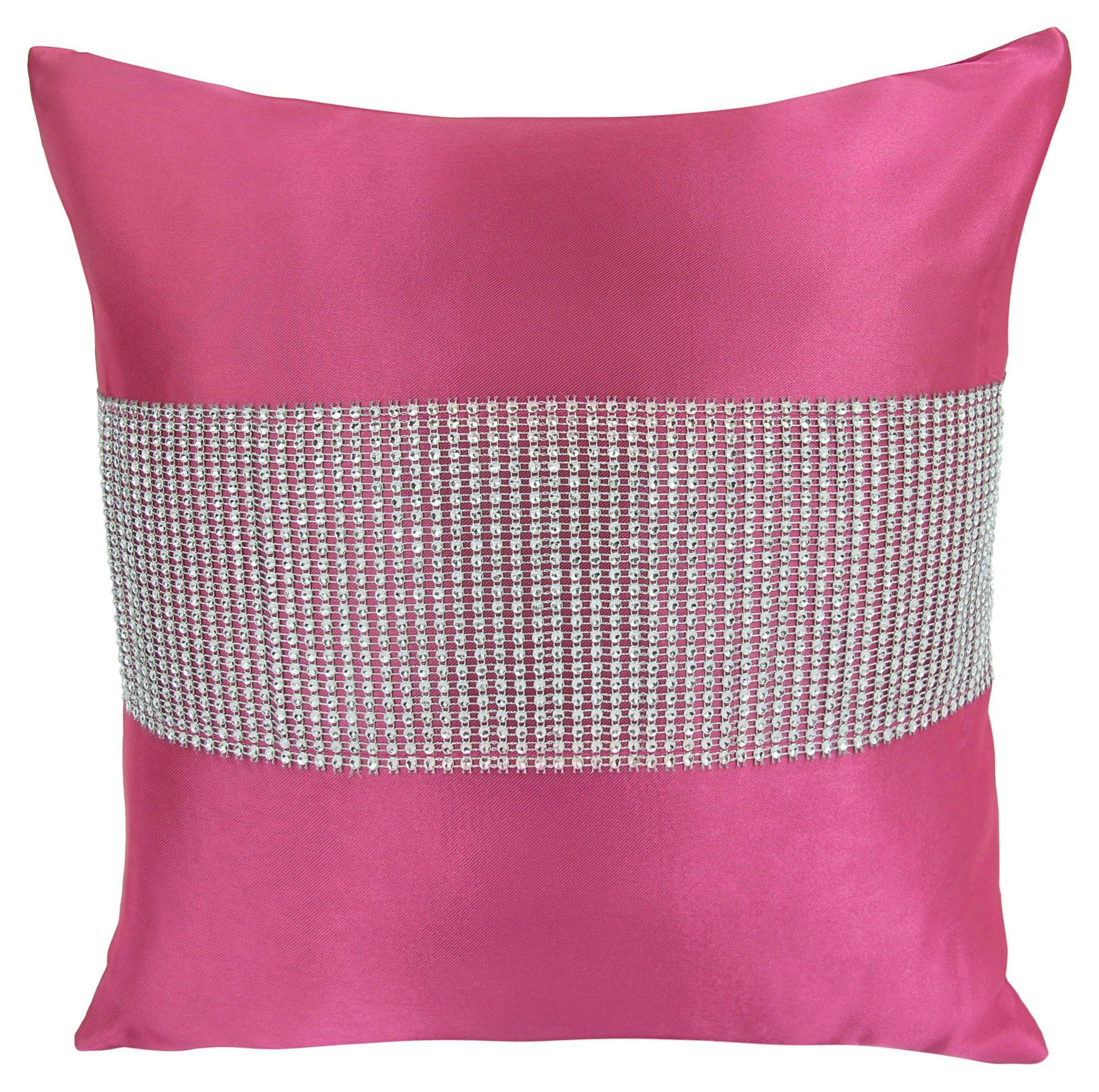 Velosso Light Matte Finish With Diamante Detail Scatter Cushion - 43Cm X 43Cm - Fushia