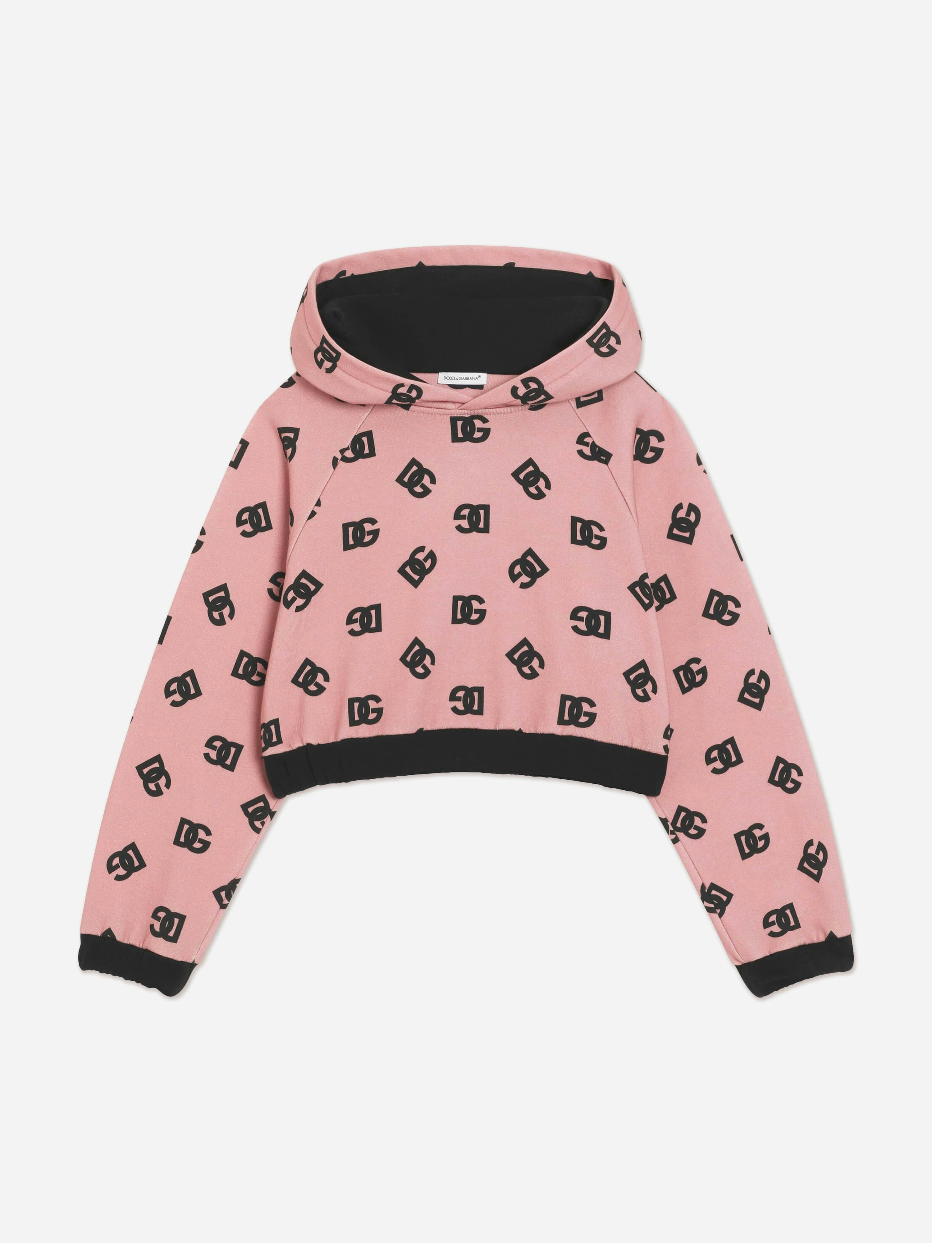 Dolce & Gabbana Kids Girls Pink Dolce & Gabbana Dg Logo Hoodie In - 8 Yrs
