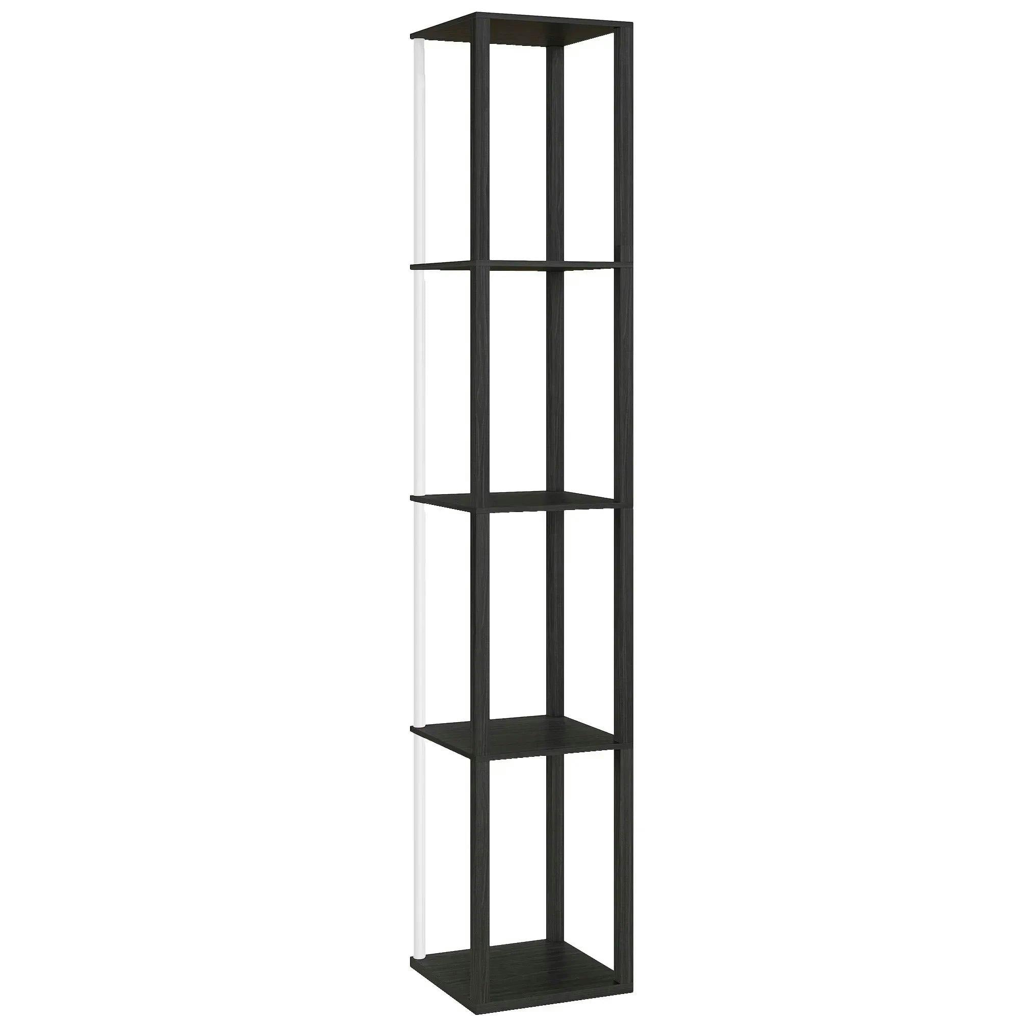 HOMCOM 4 Shelf Black RGB LED Floor Lamp with Remote - Modern Design - Image 6