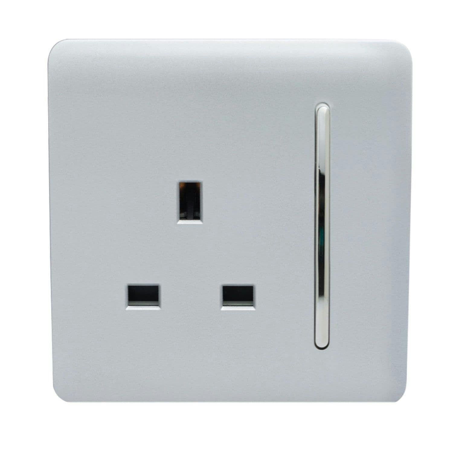 Trendi Switch 1 Gang 13Amp Platinum Silver Switched Plug Socket - Image 7