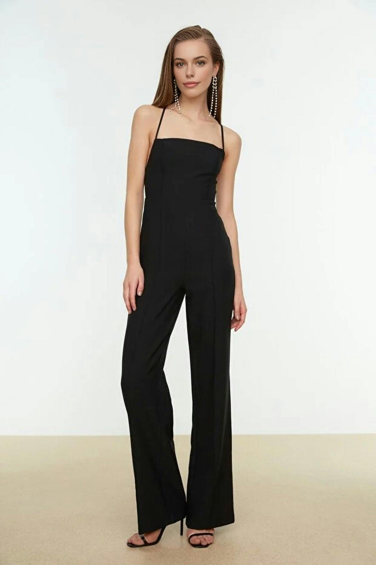 Wovcor Black Woven Jumpsuit With Back Detail - 8