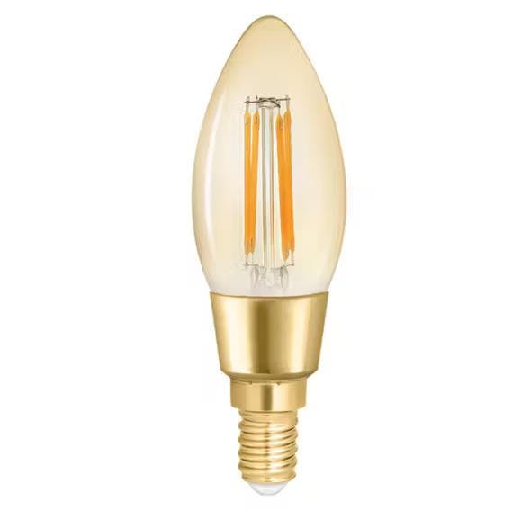 Rackhams Amber E14 Screw Filament Dimmable Candle Lightbulb