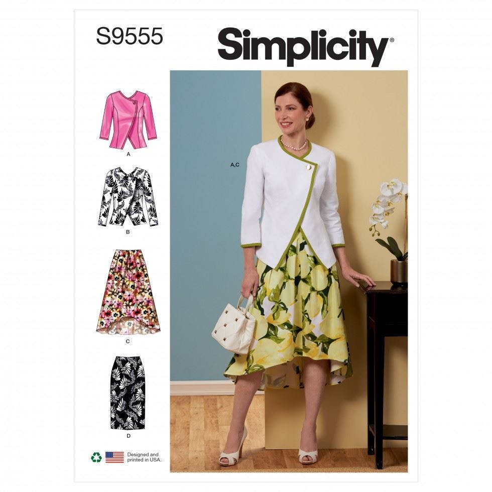 Simplicity Women's Sewing Pattern 9555, Jackets, Skirts For H5 (6-8-10-12-14) - Intermediate - H5 (6-8-10-12-14)