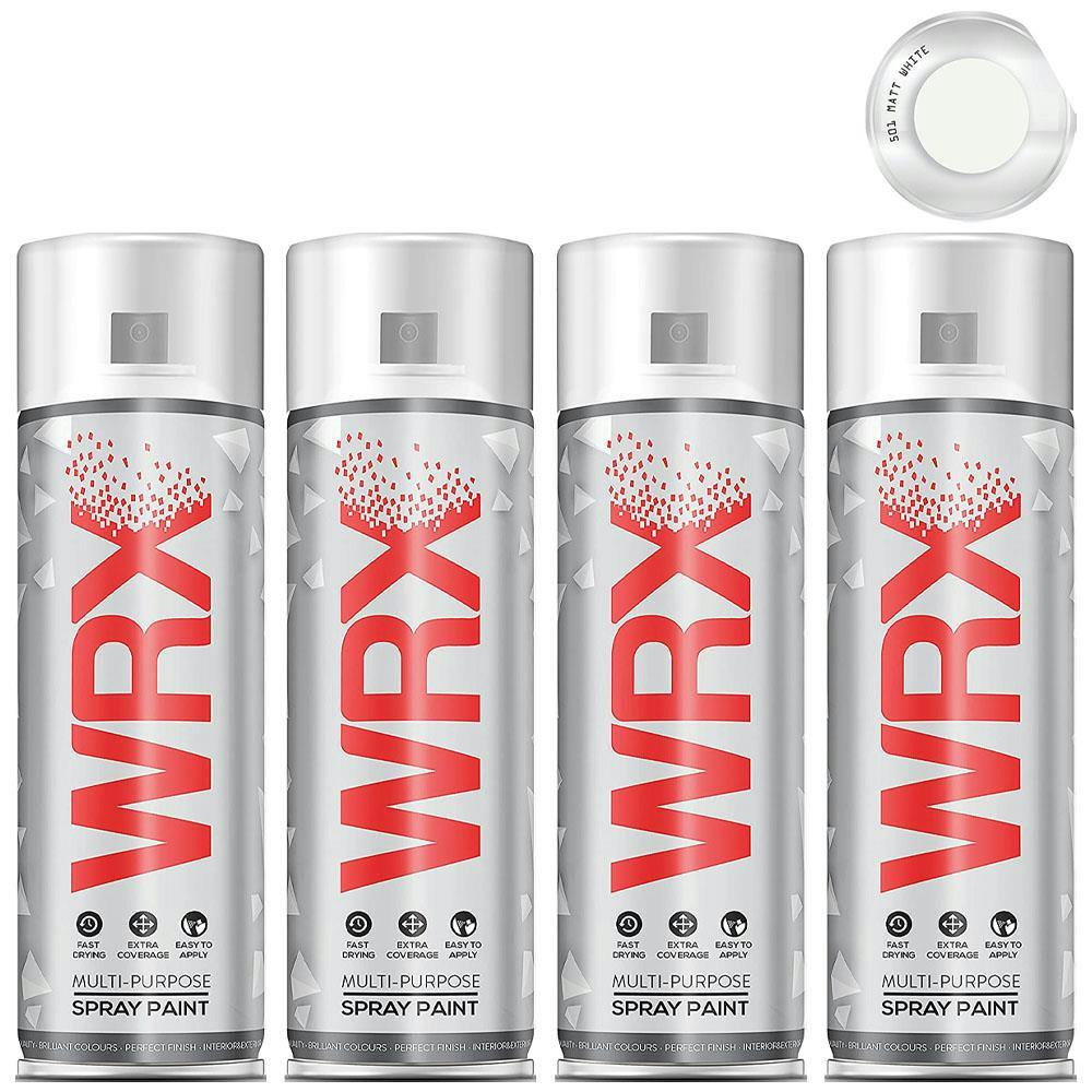 Rackhams White 4X Wrx Matt Spray Paint 400Ml - Image 6