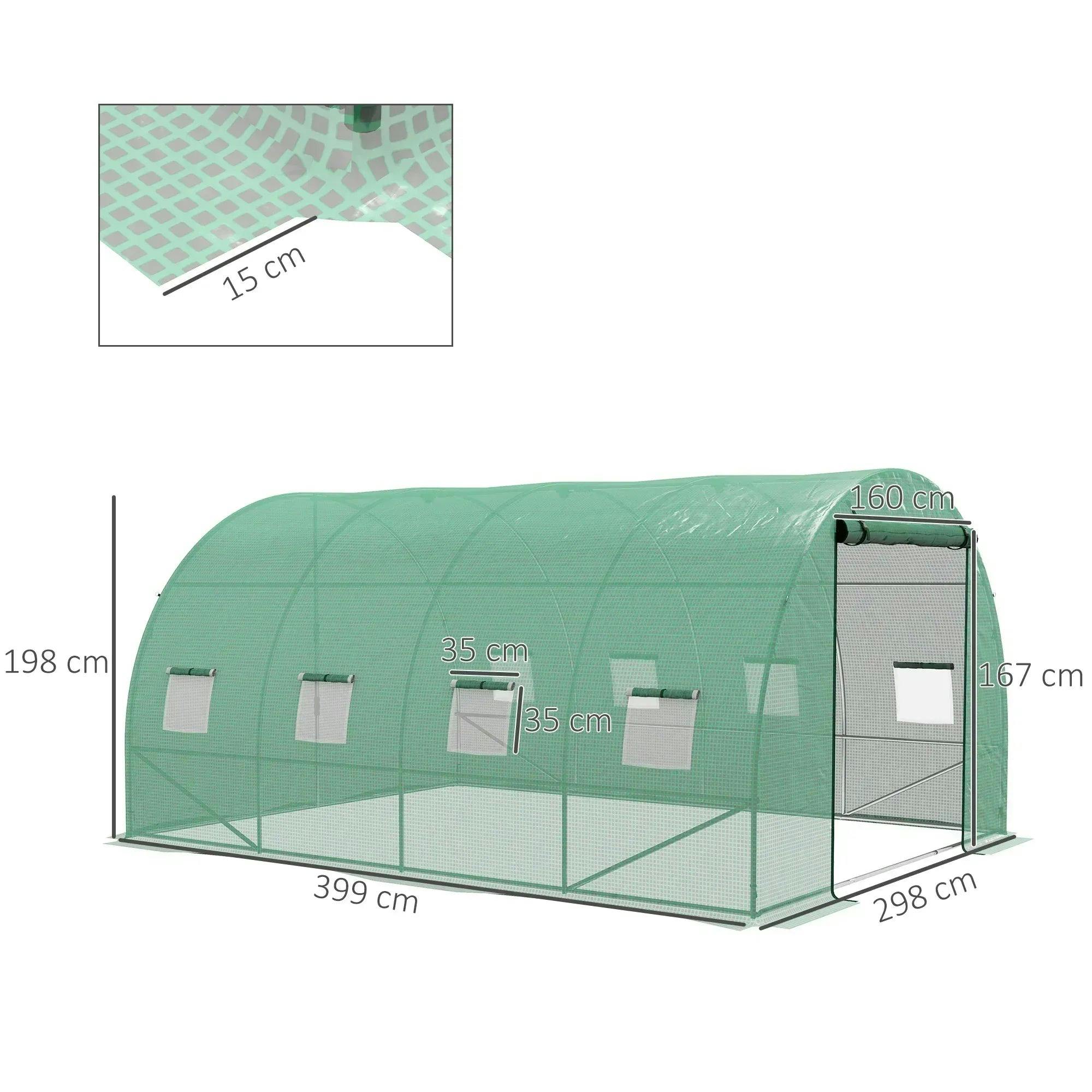 Bobobiy Green Sprinkler System Polytunnel House, 4 X 3(M),