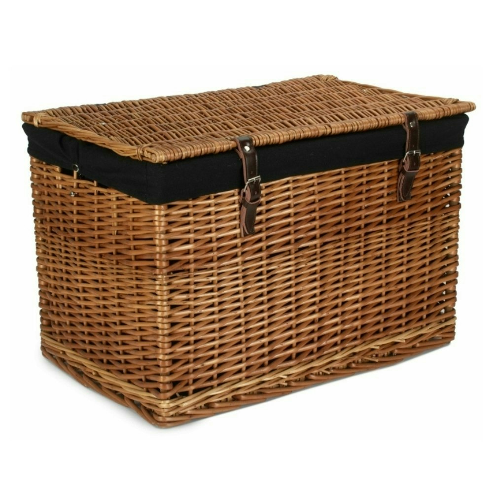 Rackhams Black 60Cm Double Steamed Wicker Storage Basket