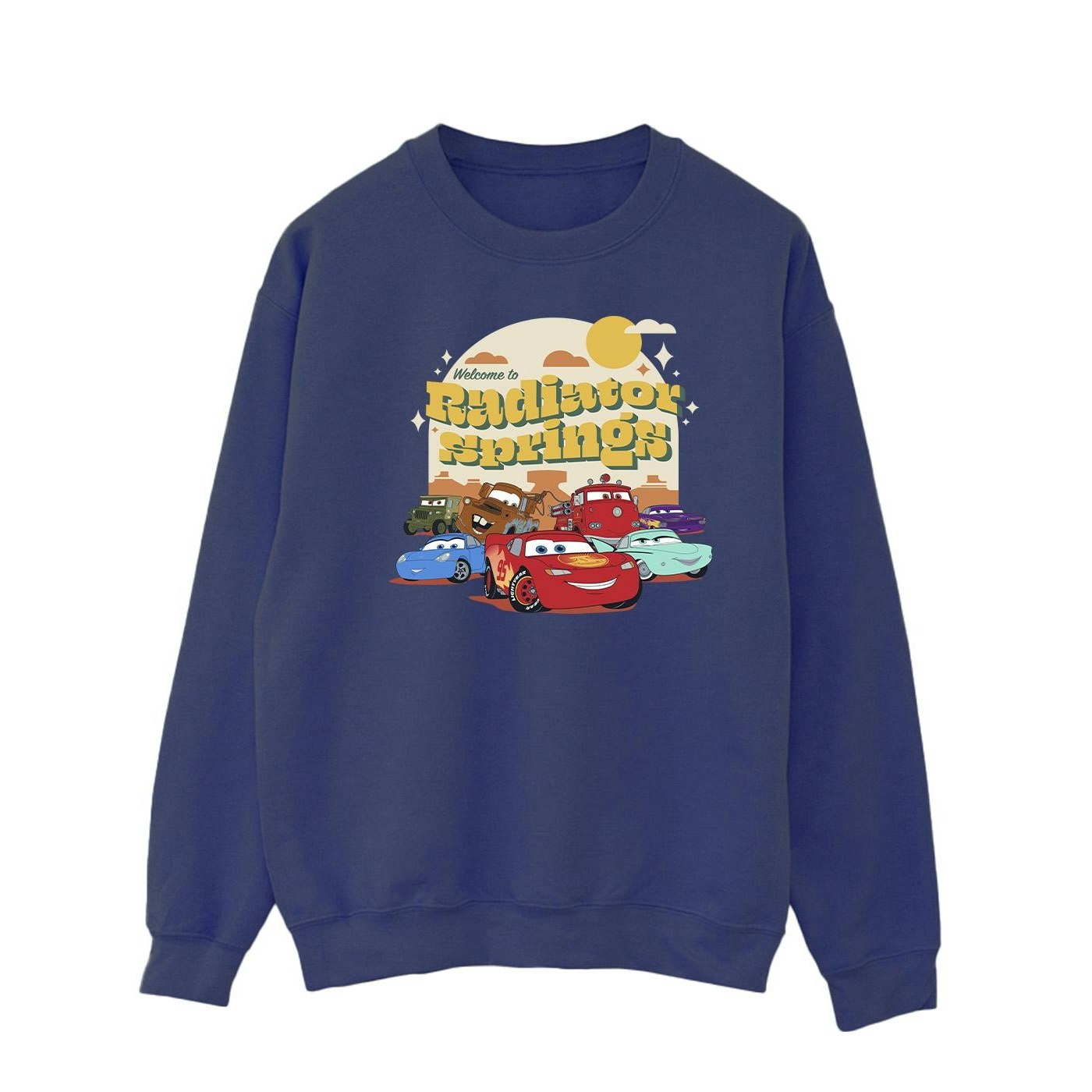 Disney Men's Blue Cars Radiator Springs Group Sweatshirt - Navy - Navy - Large