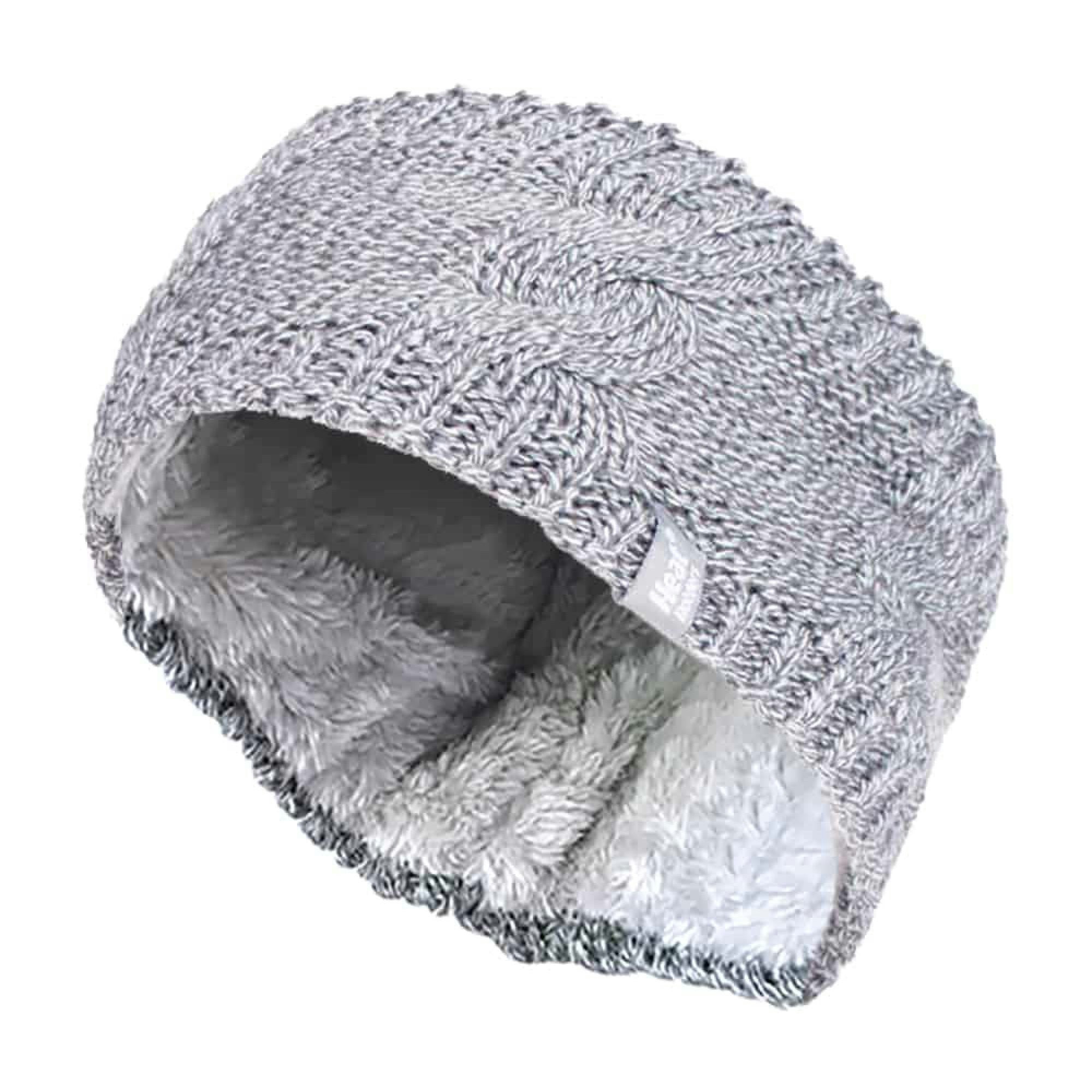 Heat Holders Women's Grey Cable Knitted Fleece Lined Thermal Winter Ear Warmer Headband - One Size
