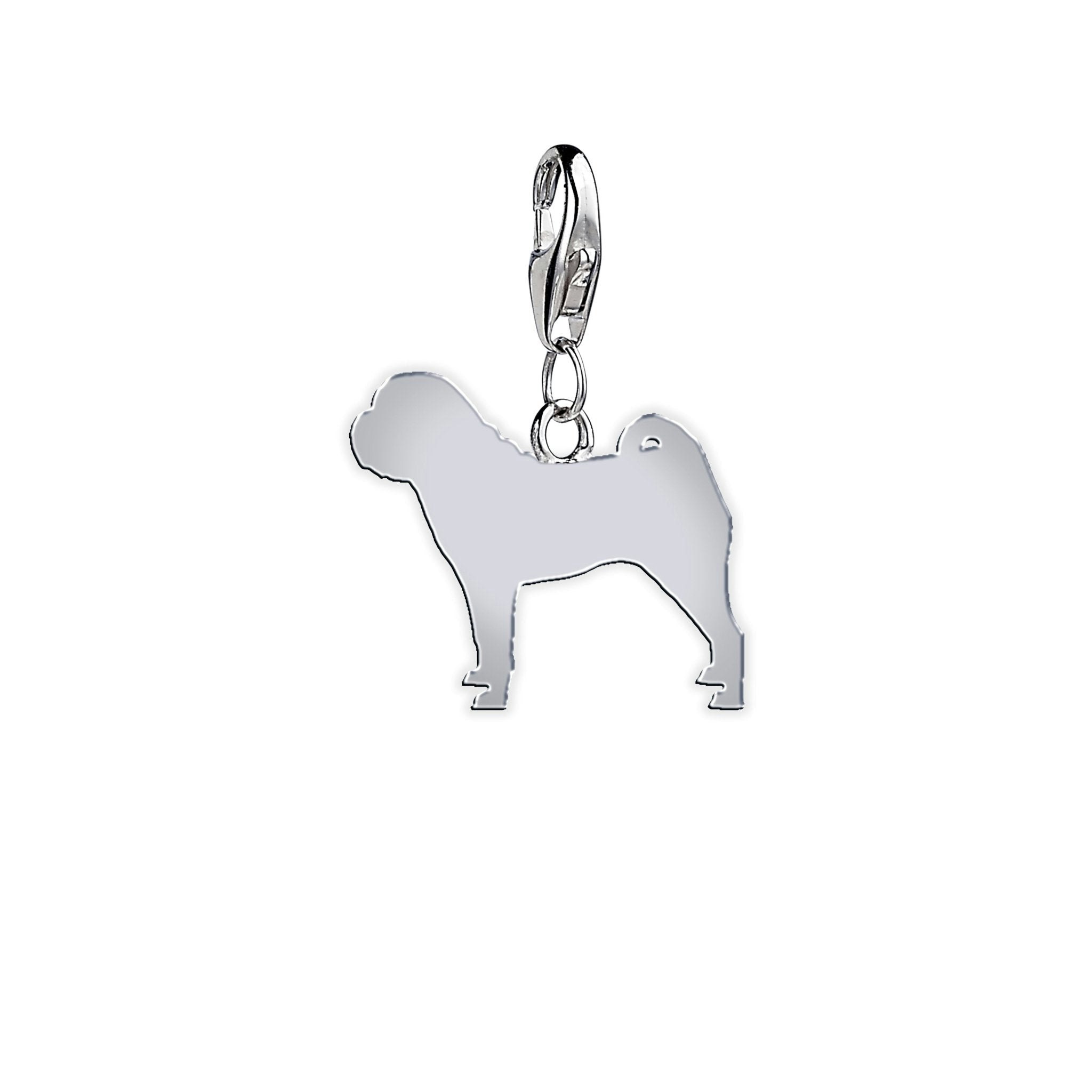 Mylee London Silver Shar Pei Silhouette Charm - No - Clip On Charm
