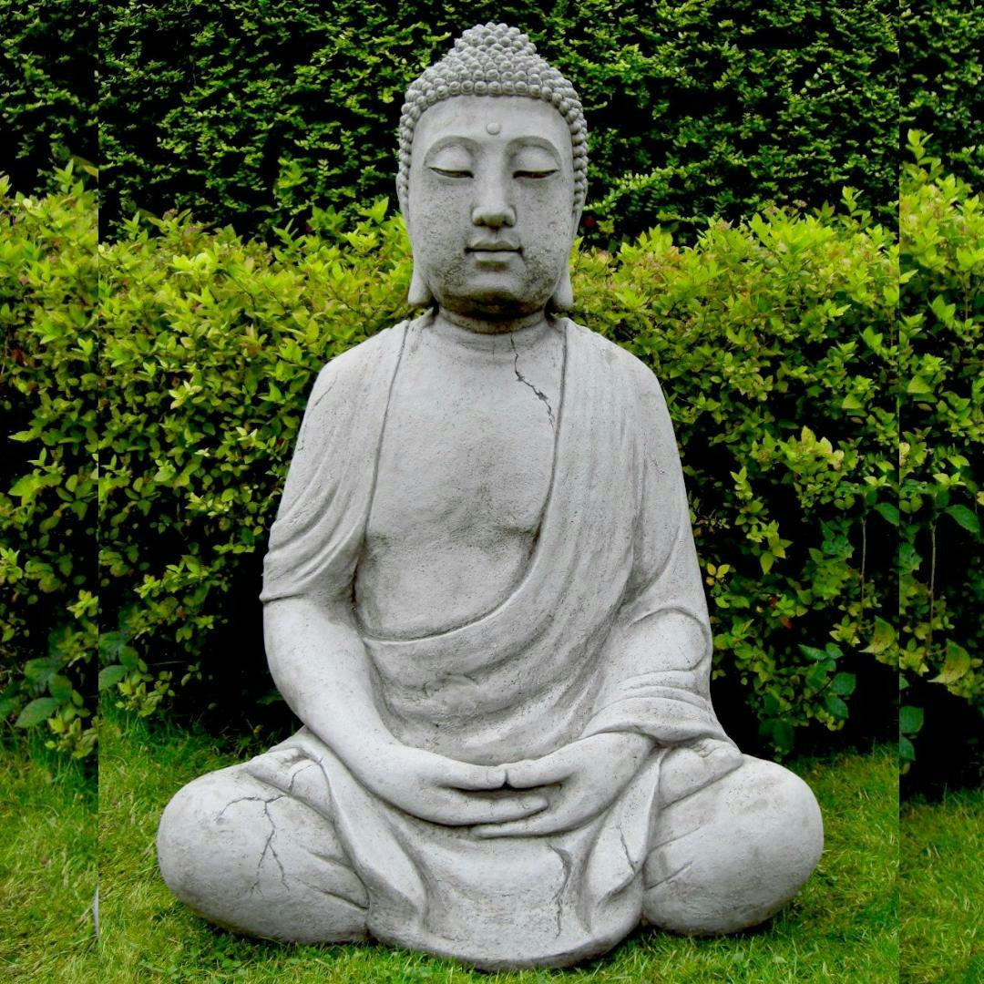Osn 1M High Large Meditating Stone Cast Buddha Statue