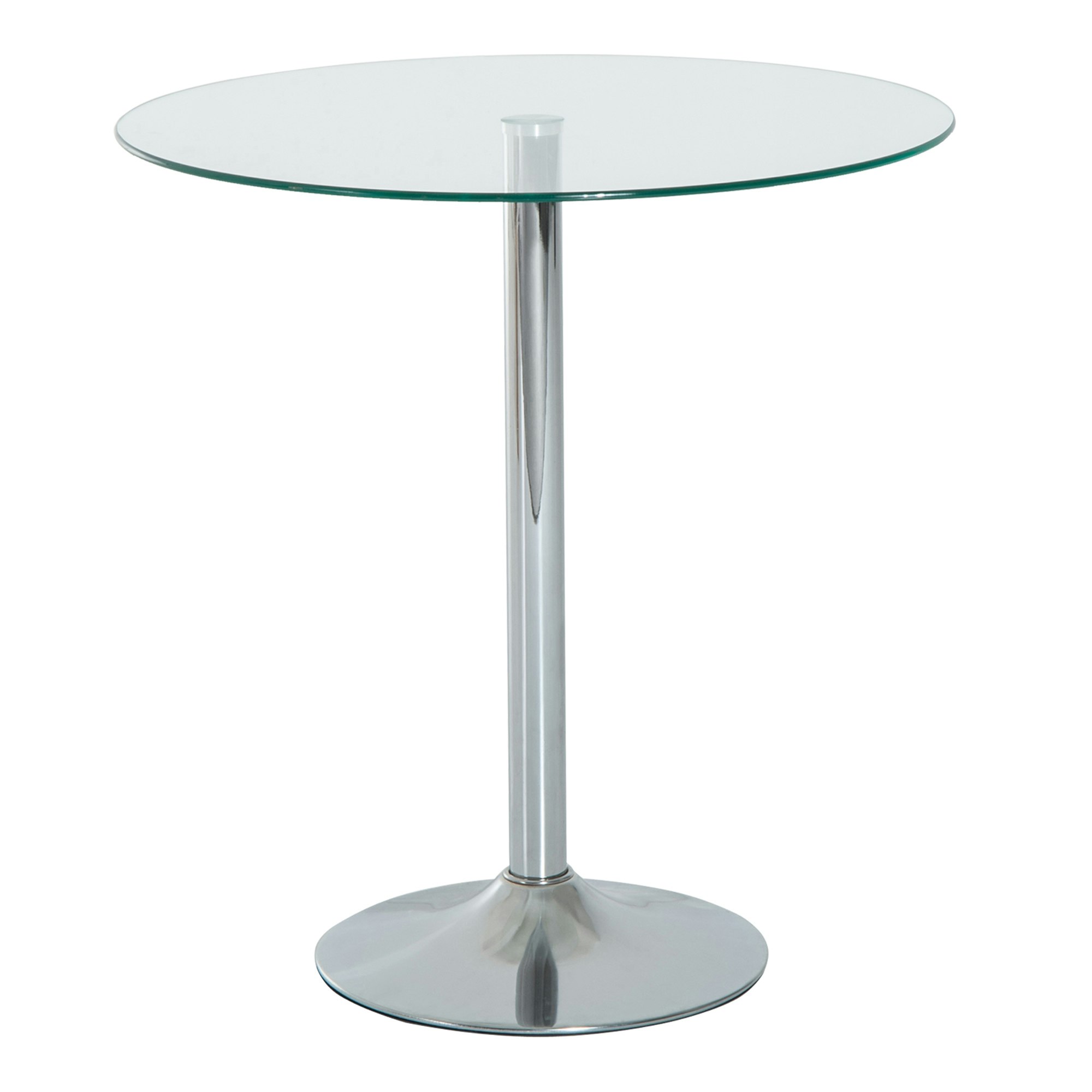 Homcom Round Dining Table Bistro Pub Counter W/ Tempered Glass Top For Kitchen
