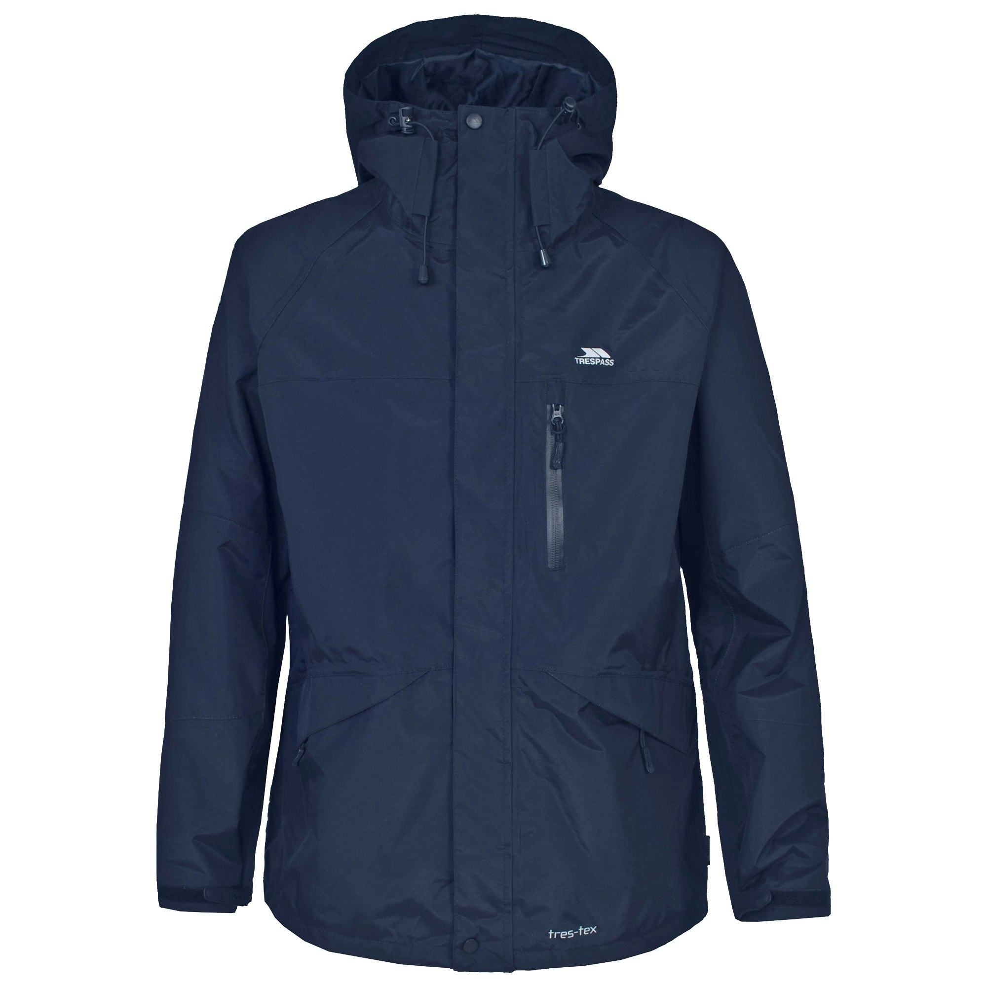 Trespass Men's Corvo Hooded Full Zip Waterproof Jacket/Coat - Navy - Navy - Xxs