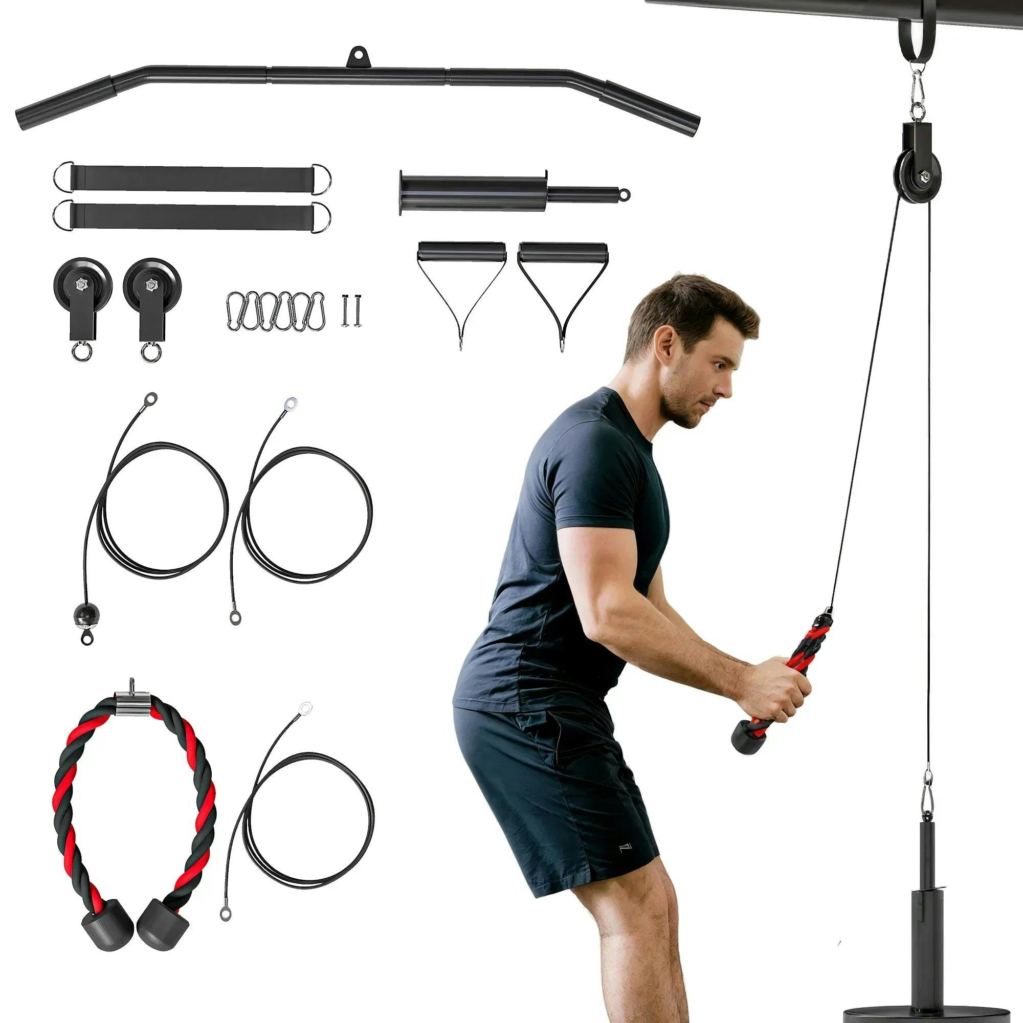 SPORTNOW Weight Cable Pulley System - Red - 15.5kg - Image 5
