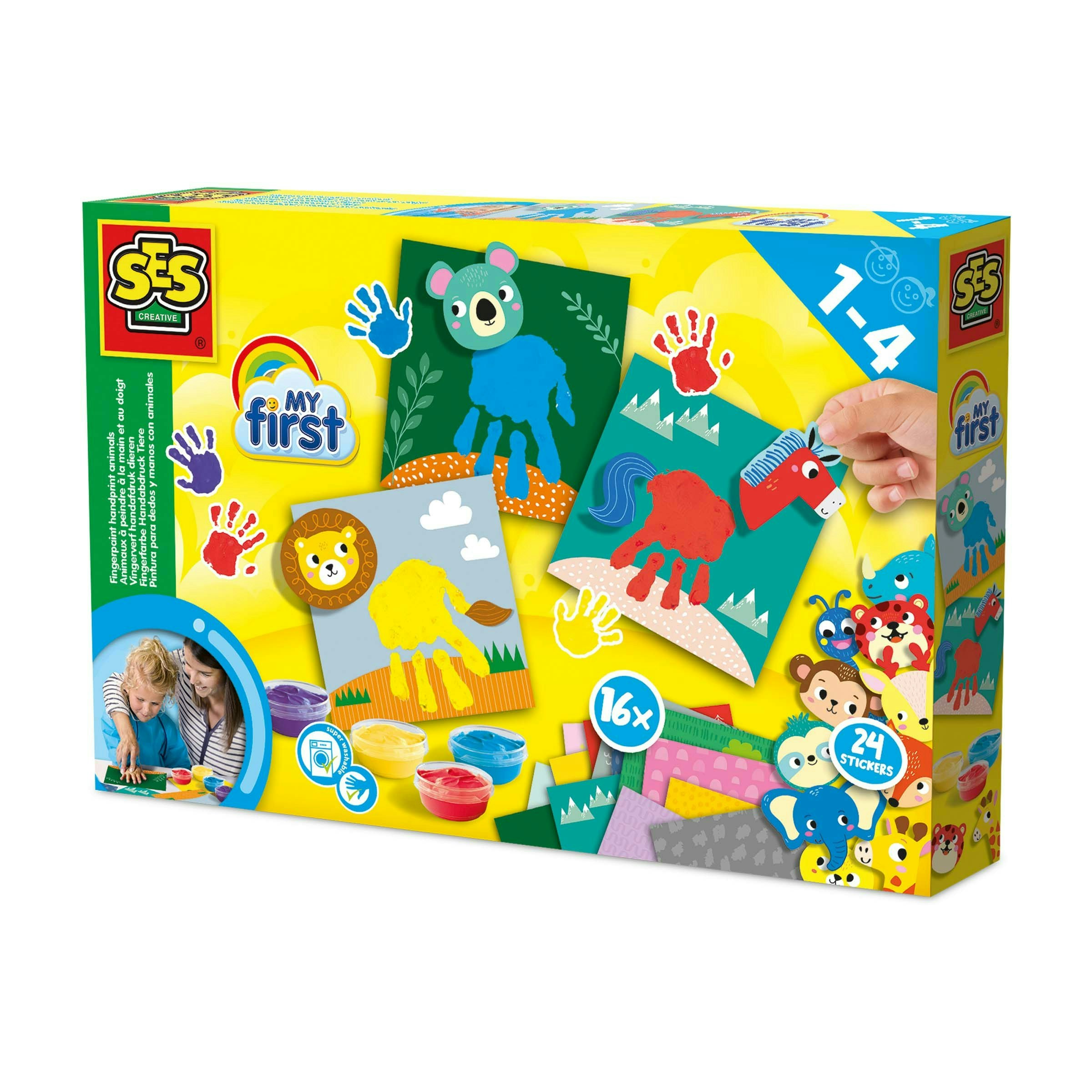 Ses Creative Yellow/Red/Light My First - Fingerpaint Handprint Animals