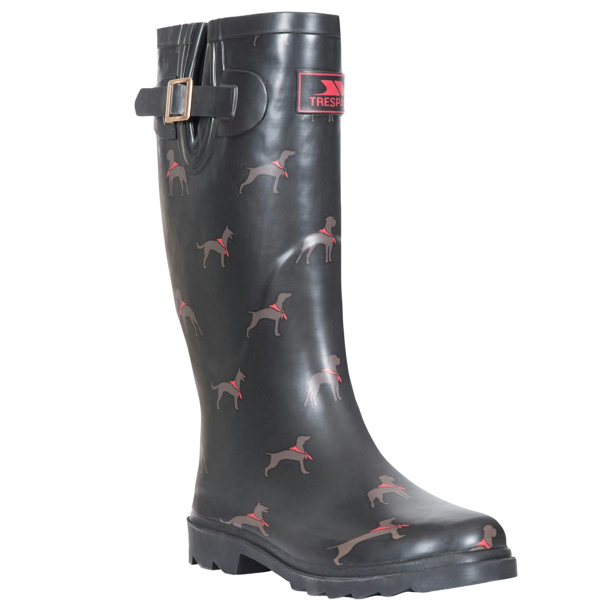 Trespass Women's Black Samira Wellington Boots In | Size: 4 - Image 3