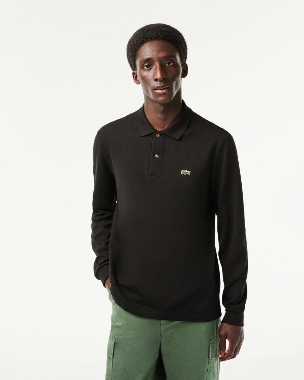 Lacoste Men's Black Original L.12.12 Long Sleeve Cotton Polo Shirt - 031 - 031 - M